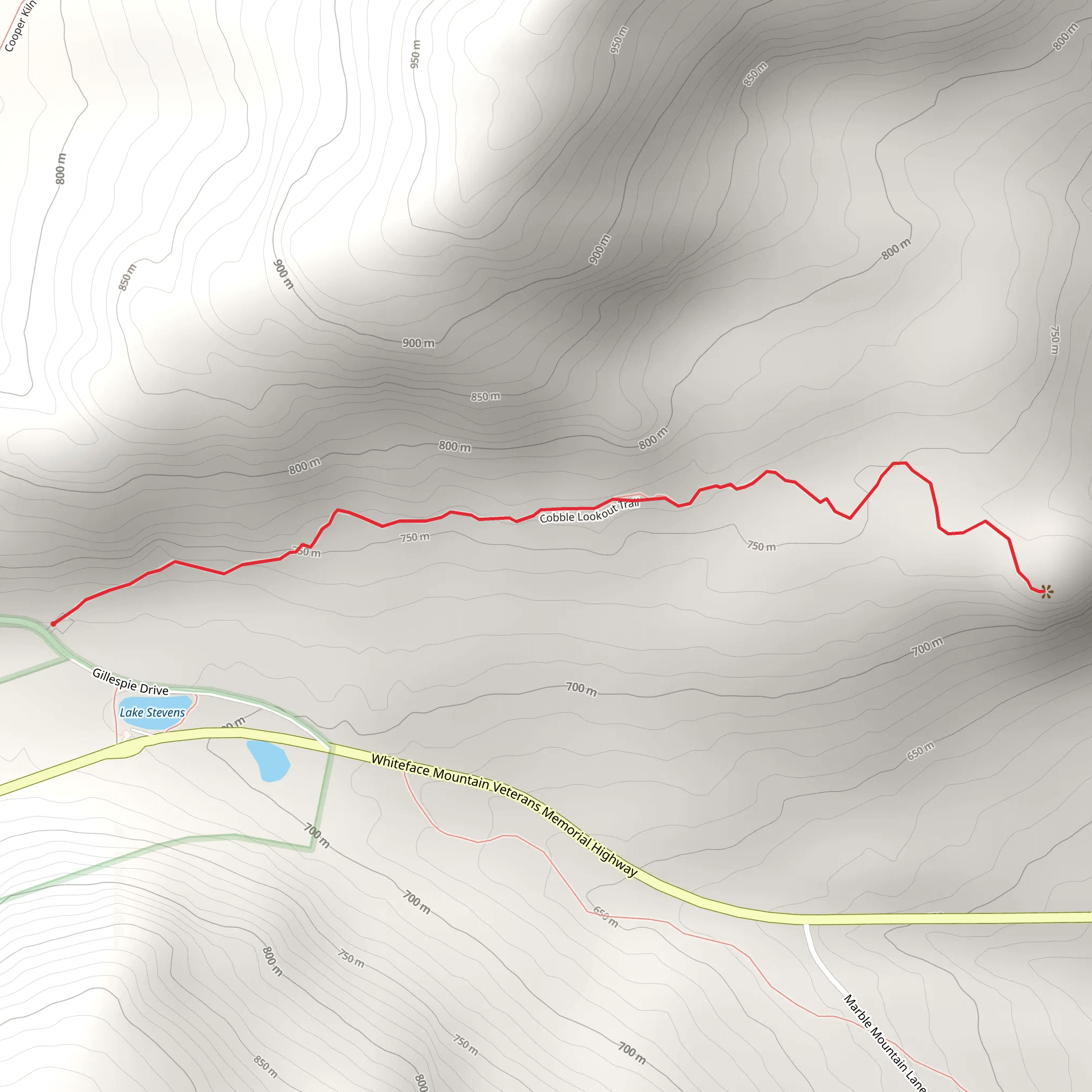 Cobble Lookout Trail mobile static map