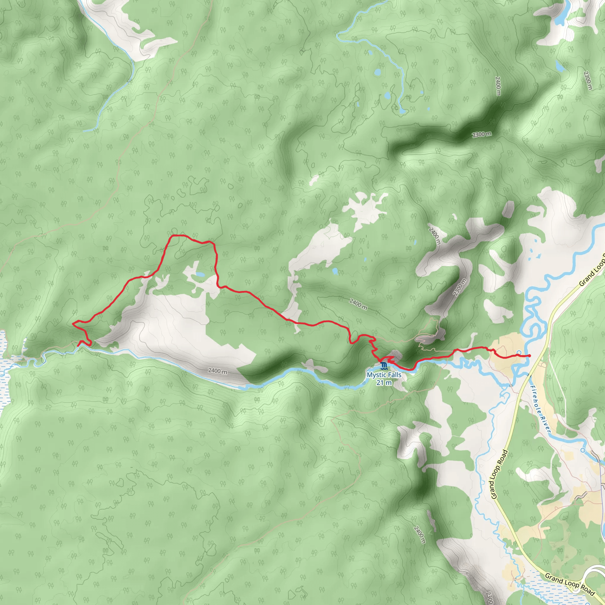 Firehole Falls via Biscuit Basin mobile static map