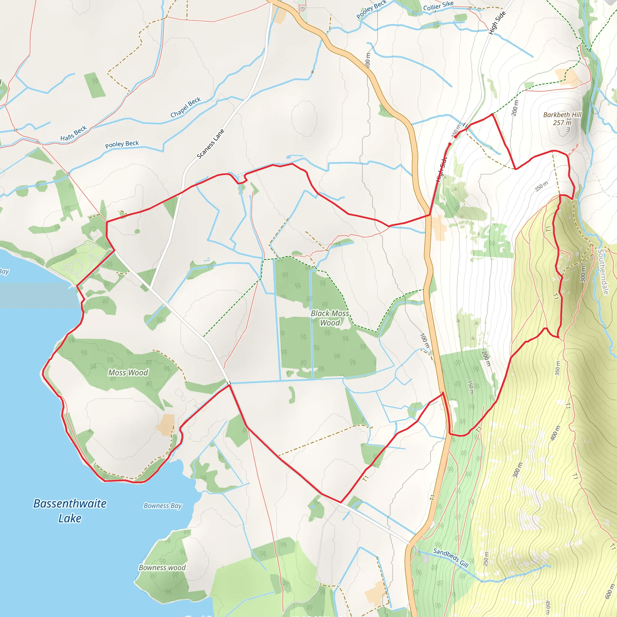 Moss Wood and Bassenthwaite Lake Shore Loop mobile static map
