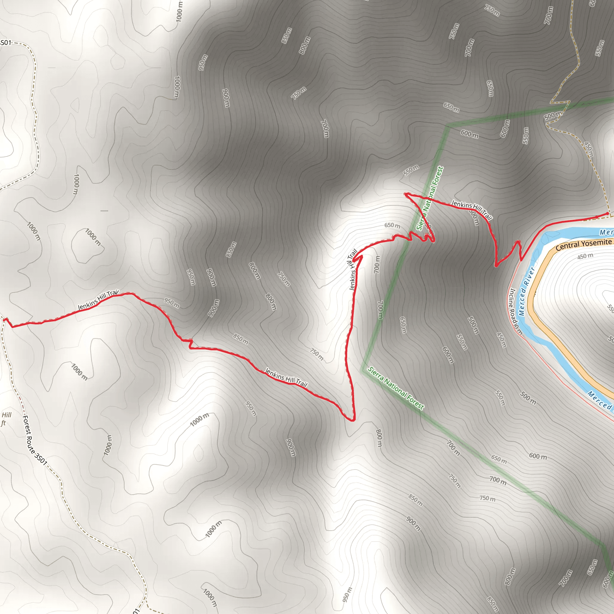 Jenkins Hill Trail mobile static map