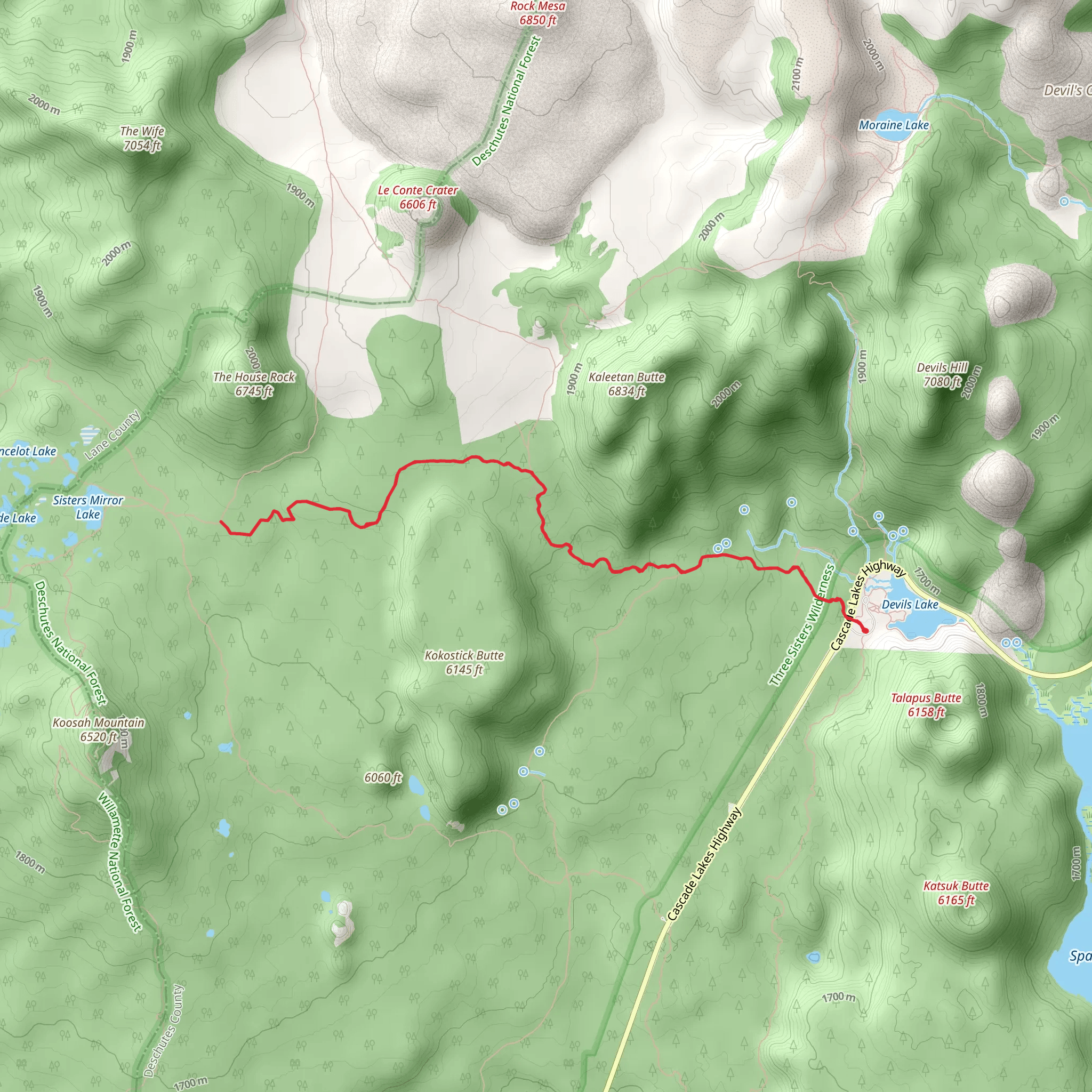 Wickiup Plains via Elk Devils Trail mobile static map