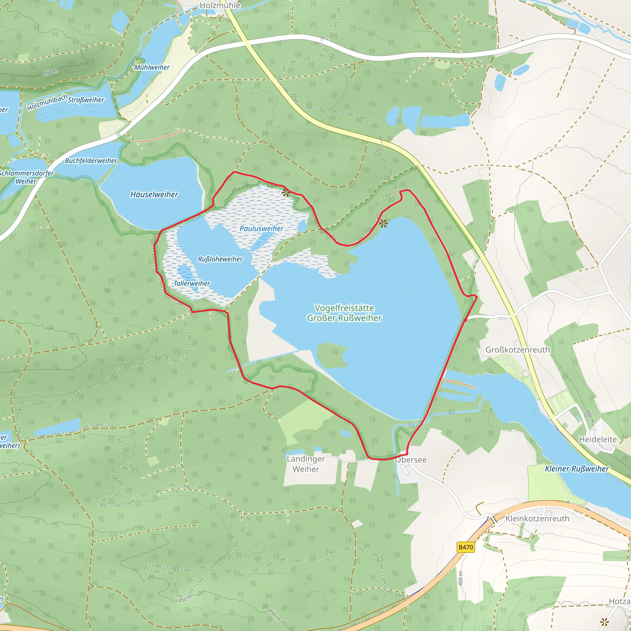 Vogelfreistätte Großer Rußweiher Loop mobile static map