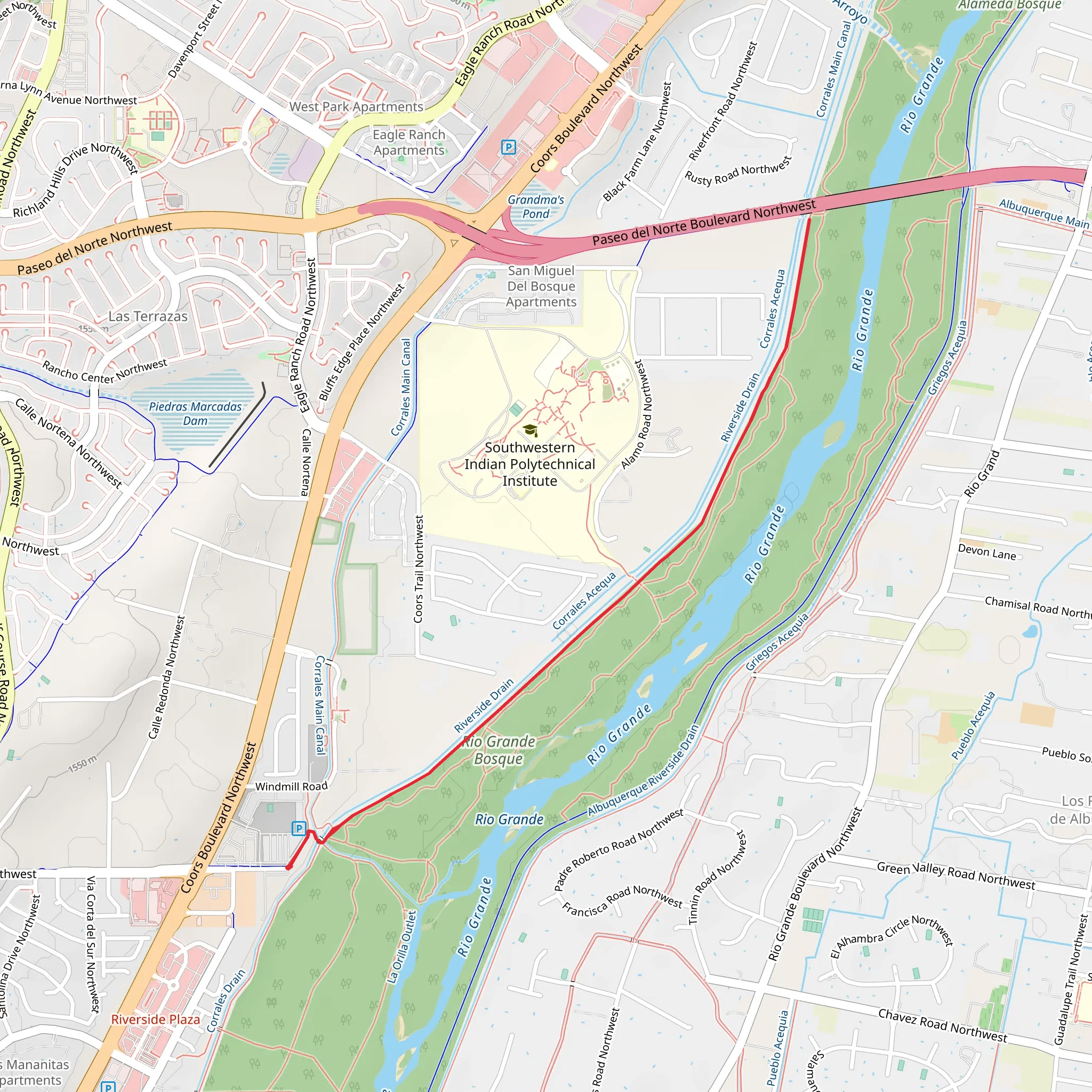 Riverside Levy Trail mobile static map