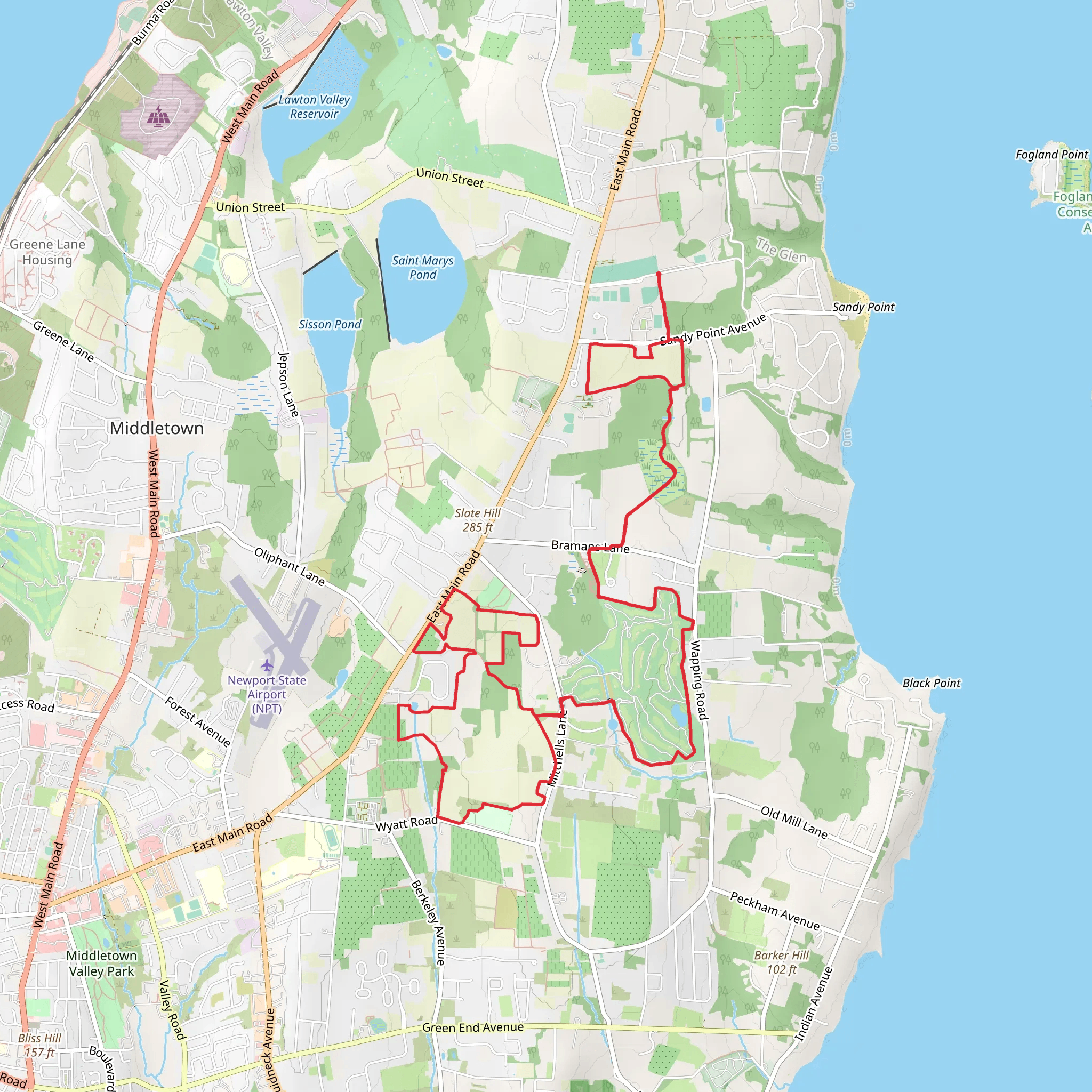 Sakonnet Greenway Loop mobile static map