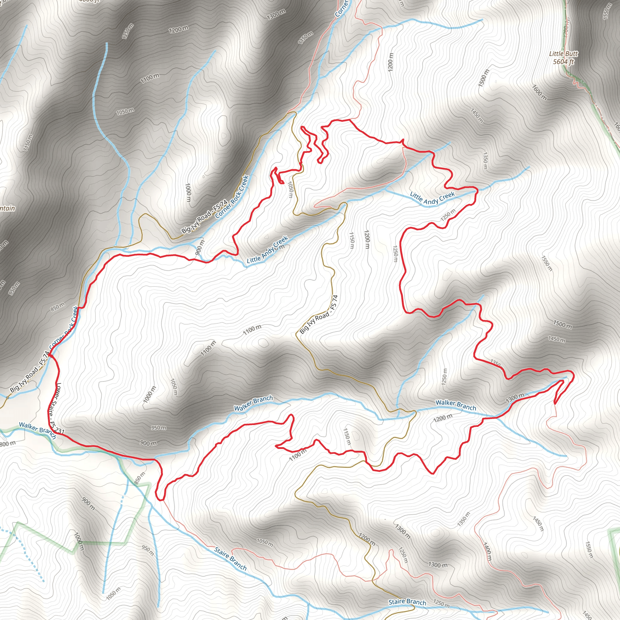 Elk Pen, Perkins and Walker Creek Loop Trail mobile static map