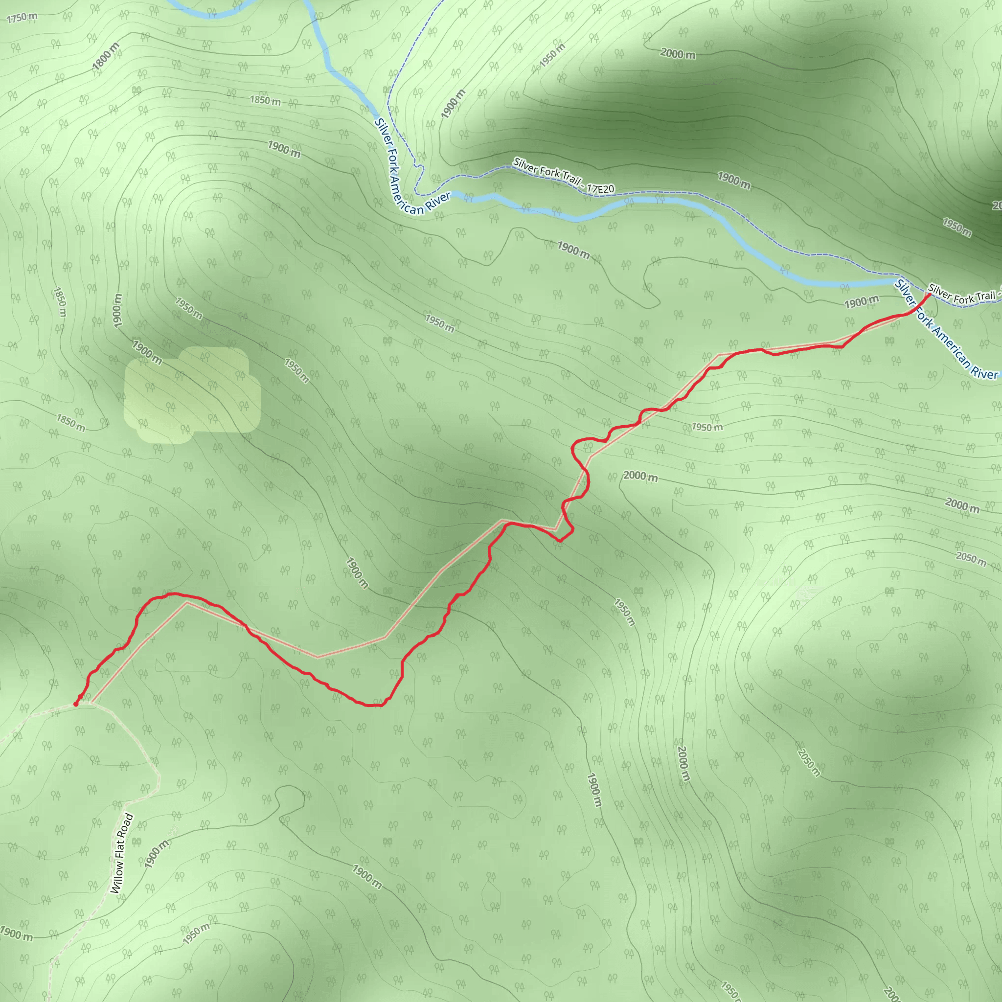Forgotten Flat Trail mobile static map