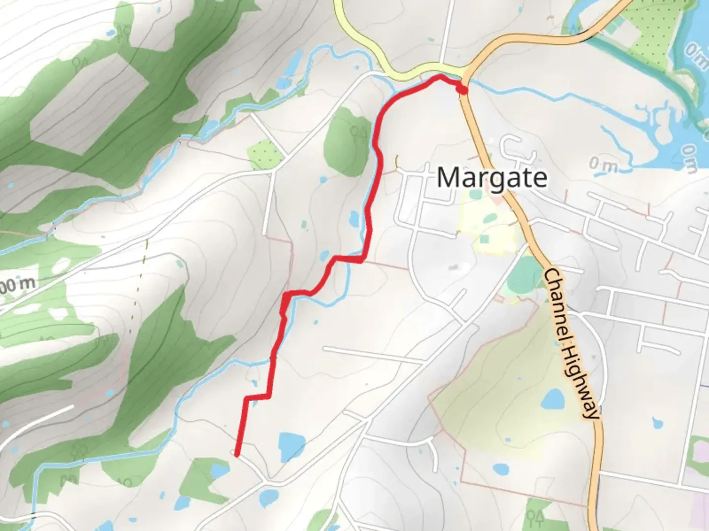 An image depicting the trail Margate Rivulet Track and its surrounding area.