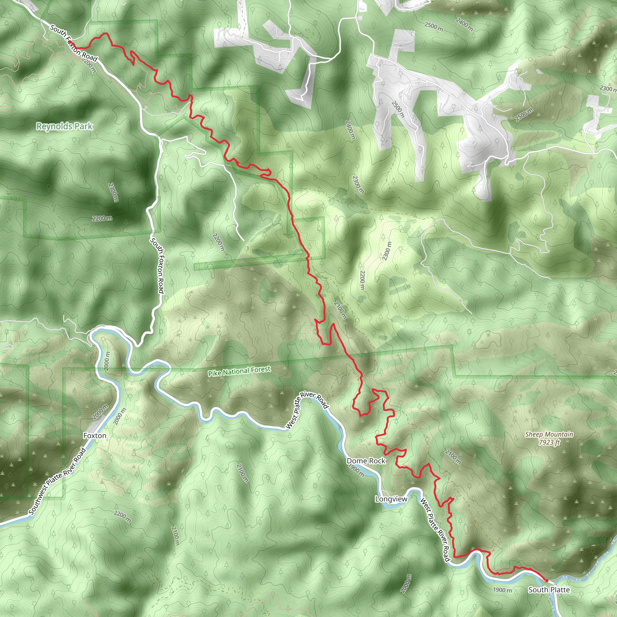 North Fork Trail mobile static map