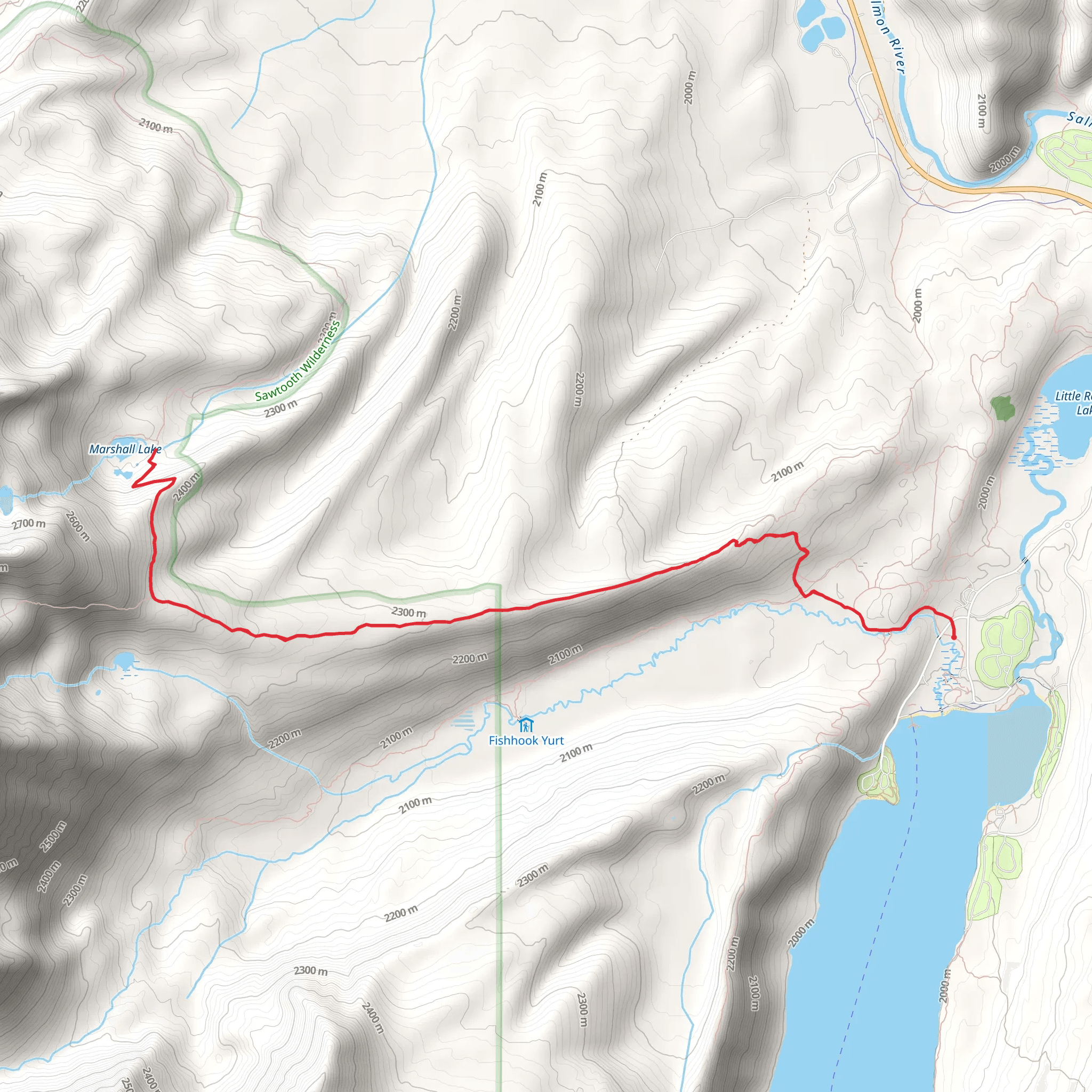 Marshall Lake via Alpine Way Trail mobile static map