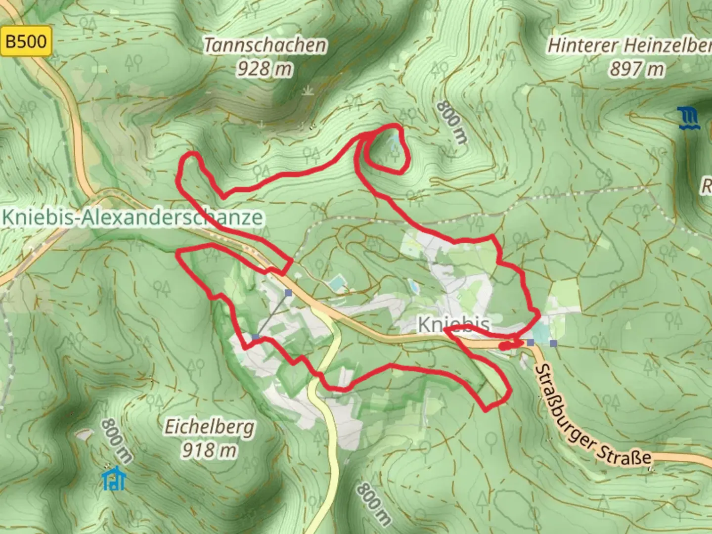 An image depicting the trail Beim Ellbachsee - Rosshimmel and Heide Mooswiese Loop and its surrounding area.