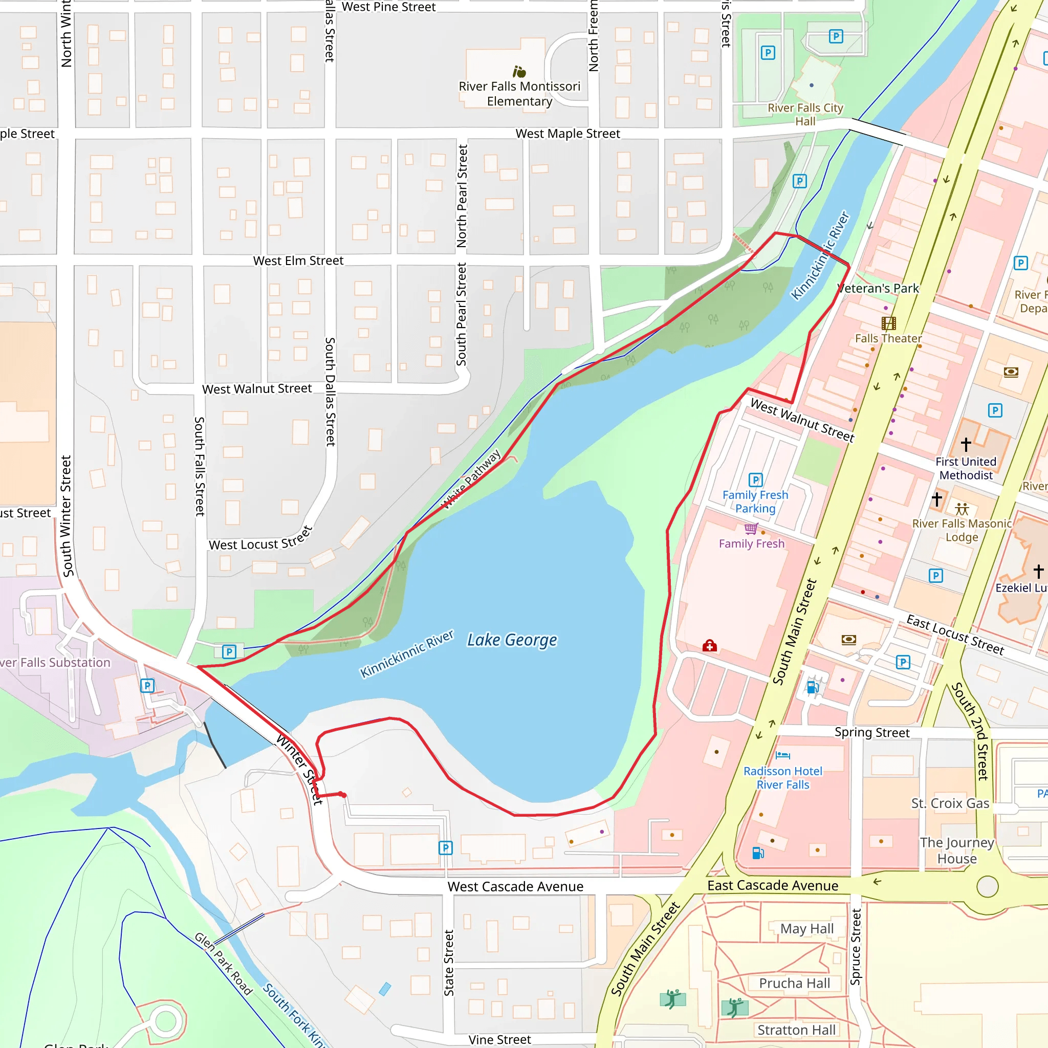 Lake George via White Pathway mobile static map