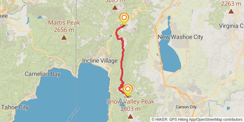 Tahoe Rim Trail stage 4 Map