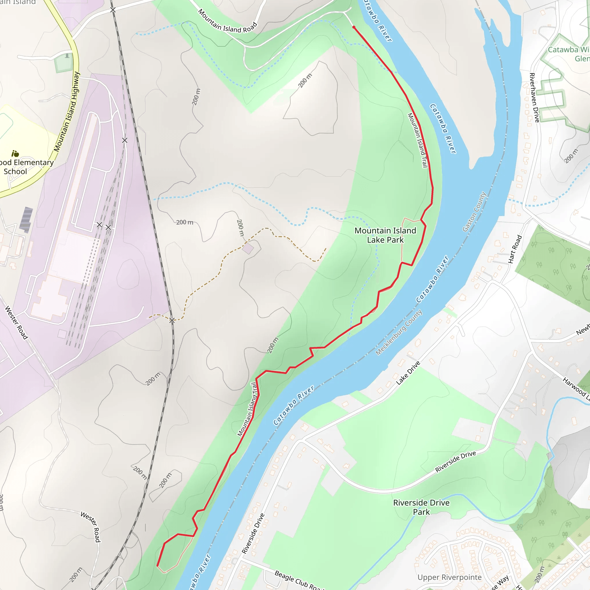 Mountain Island Trail mobile static map