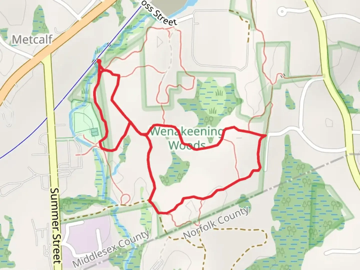 An image depicting the trail Yellow Loop Trail from Washington Street and its surrounding area.