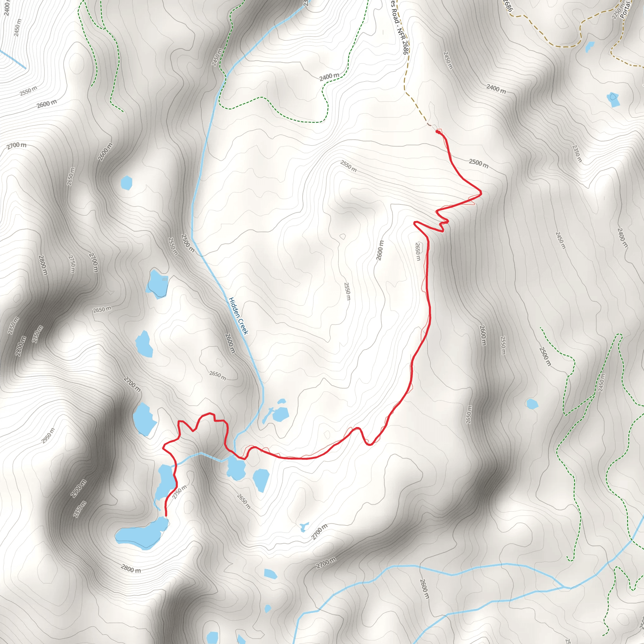 Hidden Lake Trail mobile static map