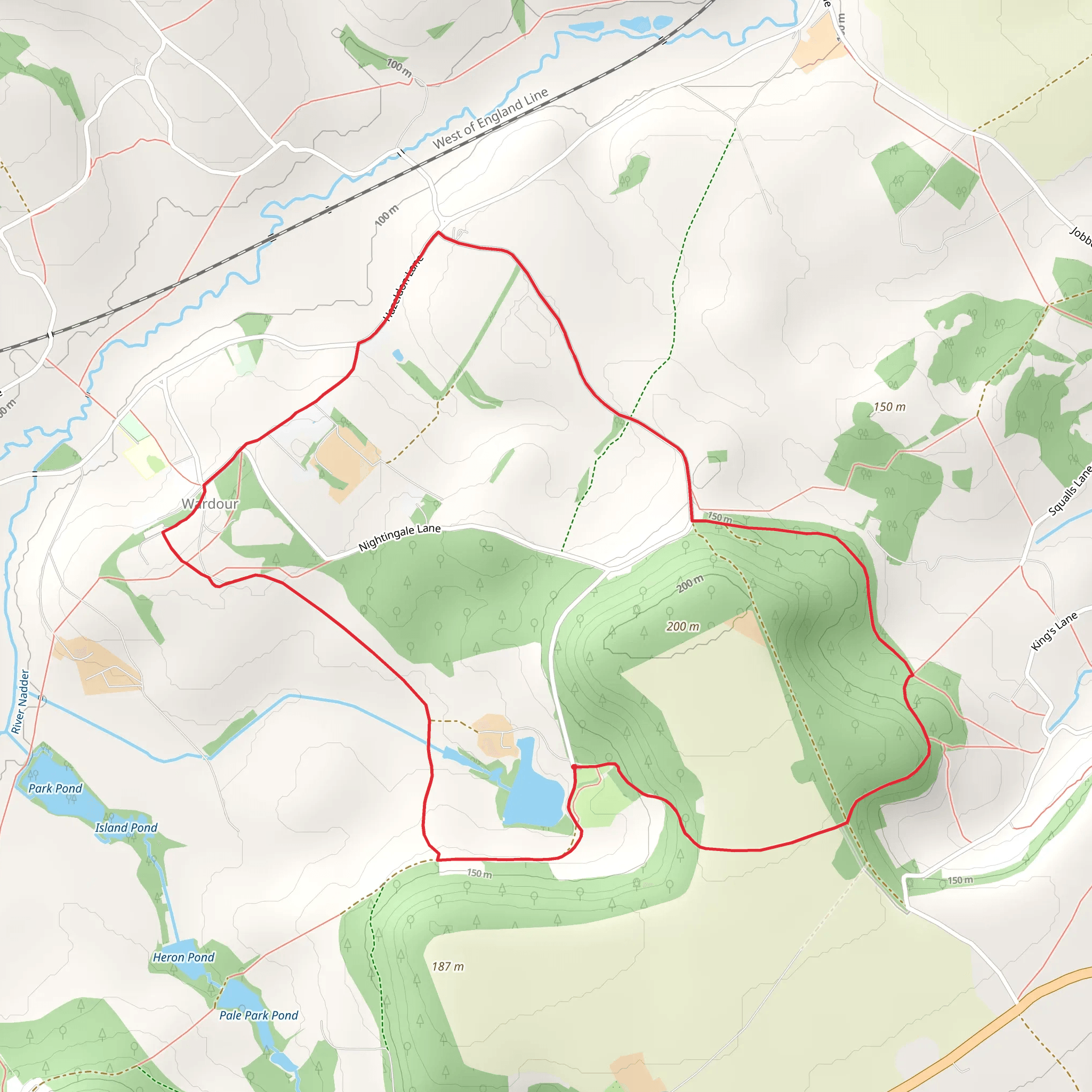 Twelve Acre Copse and Cresswell's Pond Loop mobile static map