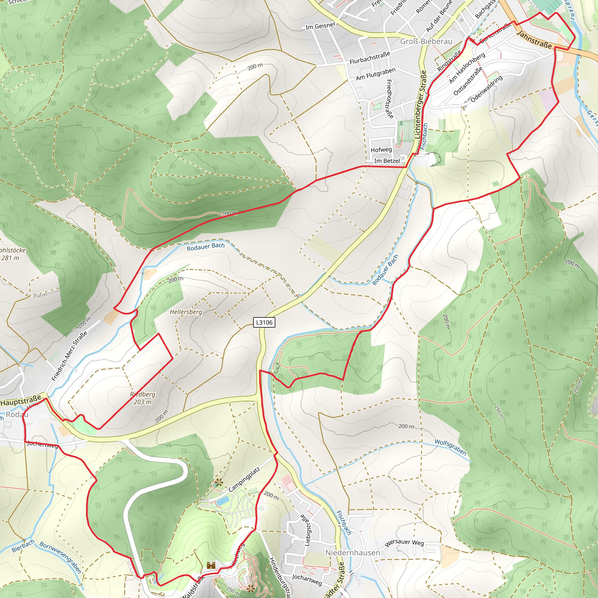 Rundwanderweg Gross-Bieberau mobile static map