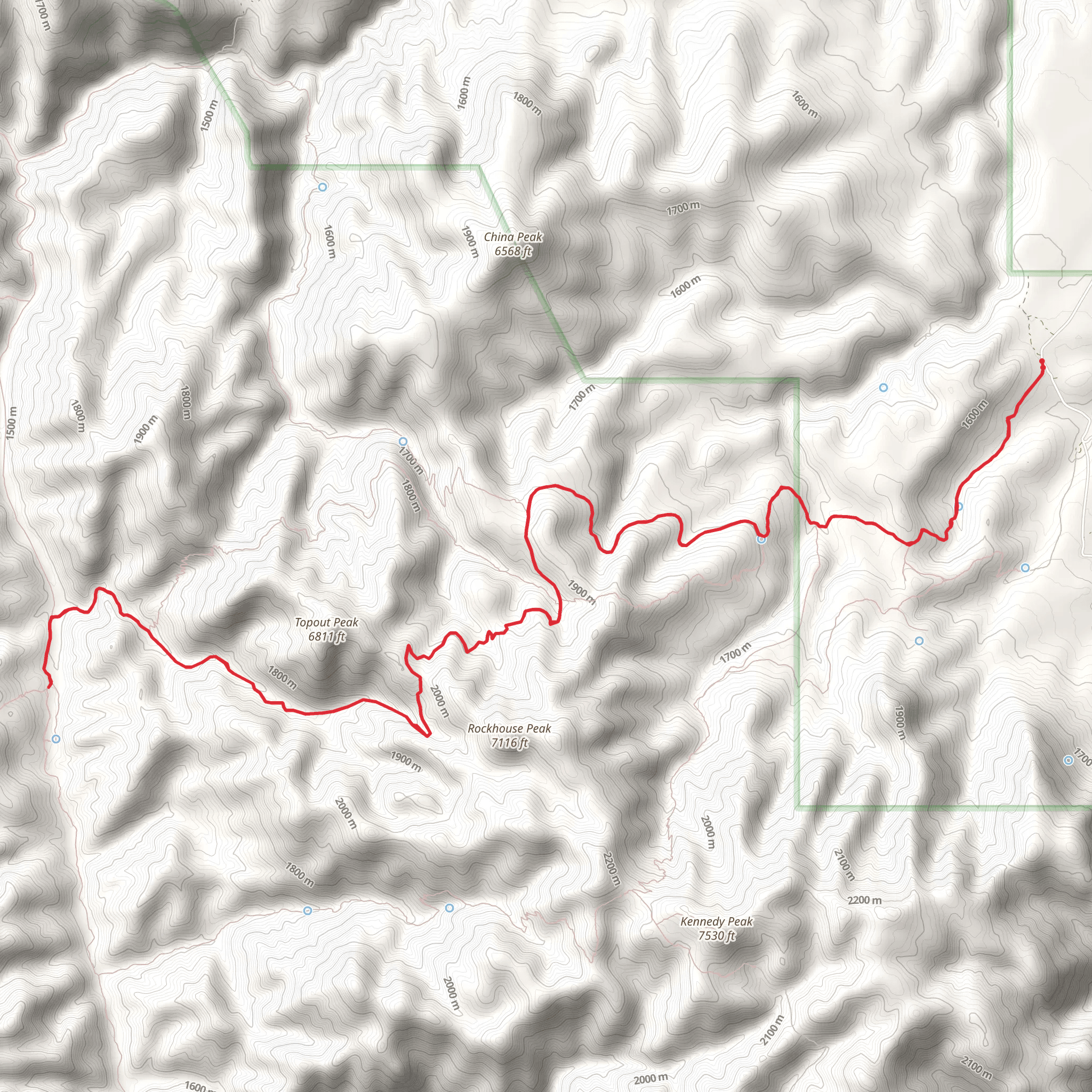 Topout Divide and Peak mobile static map