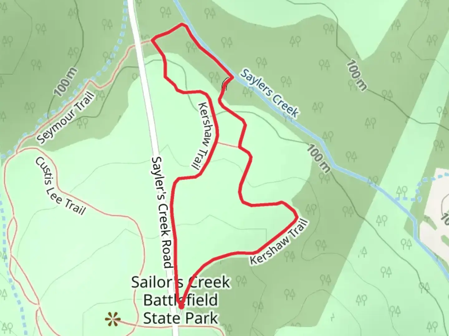 An image depicting the trail Kershaw Loop Trail and its surrounding area.