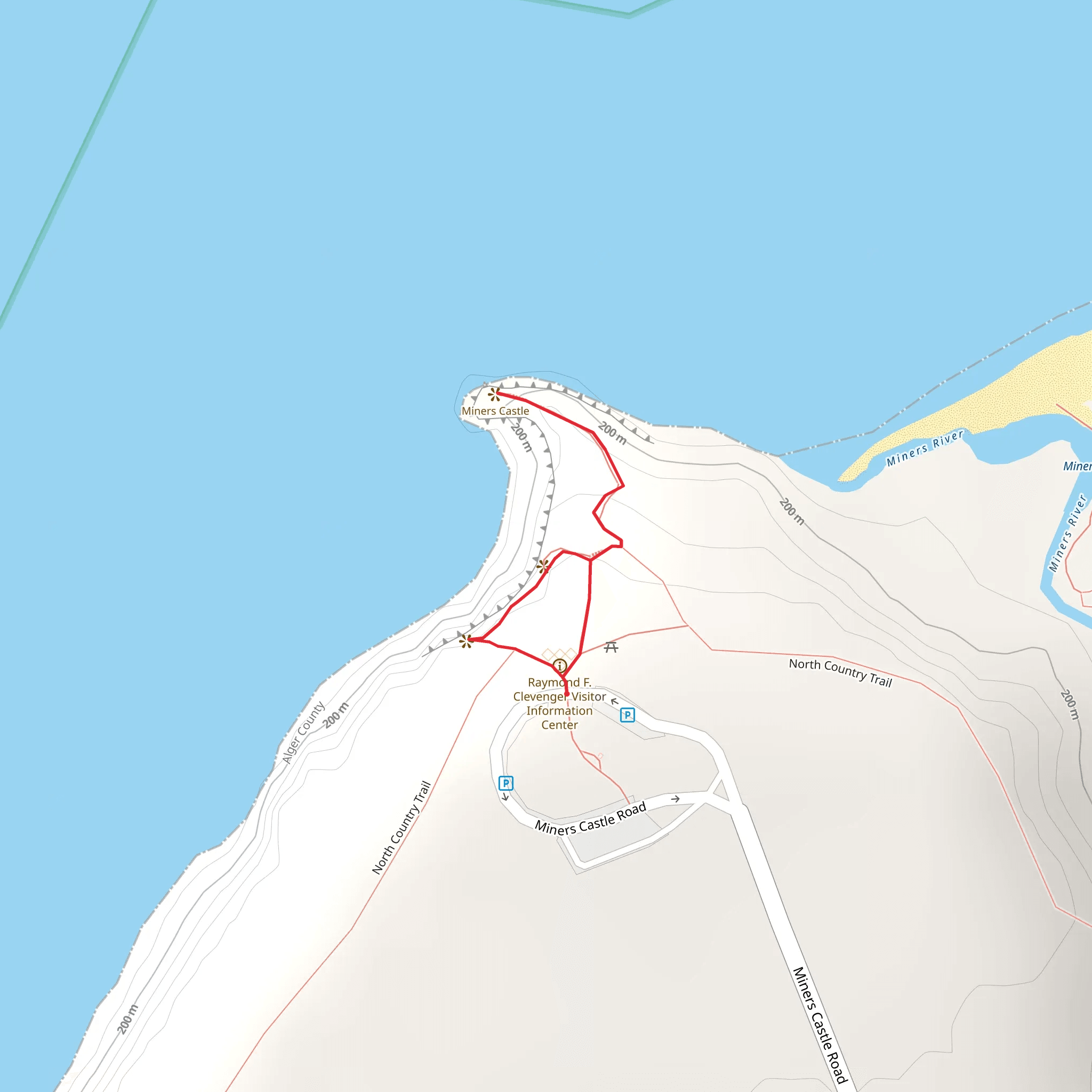 Miners Castle Point mobile static map