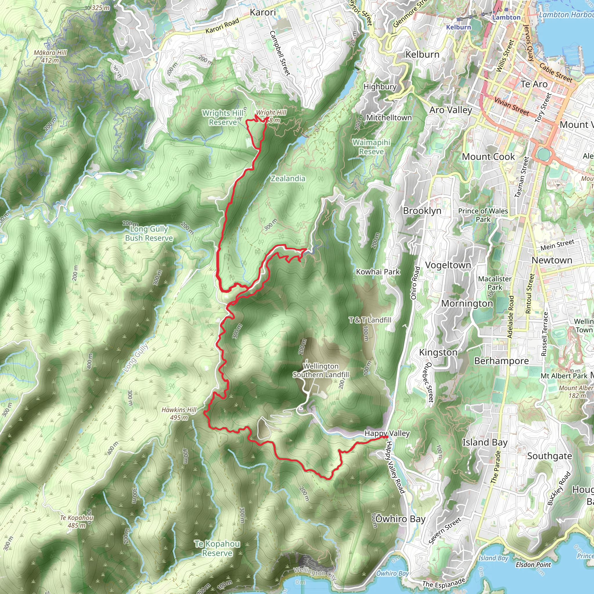 Wind Turbine and Wrights Hill via Tip Track mobile static map