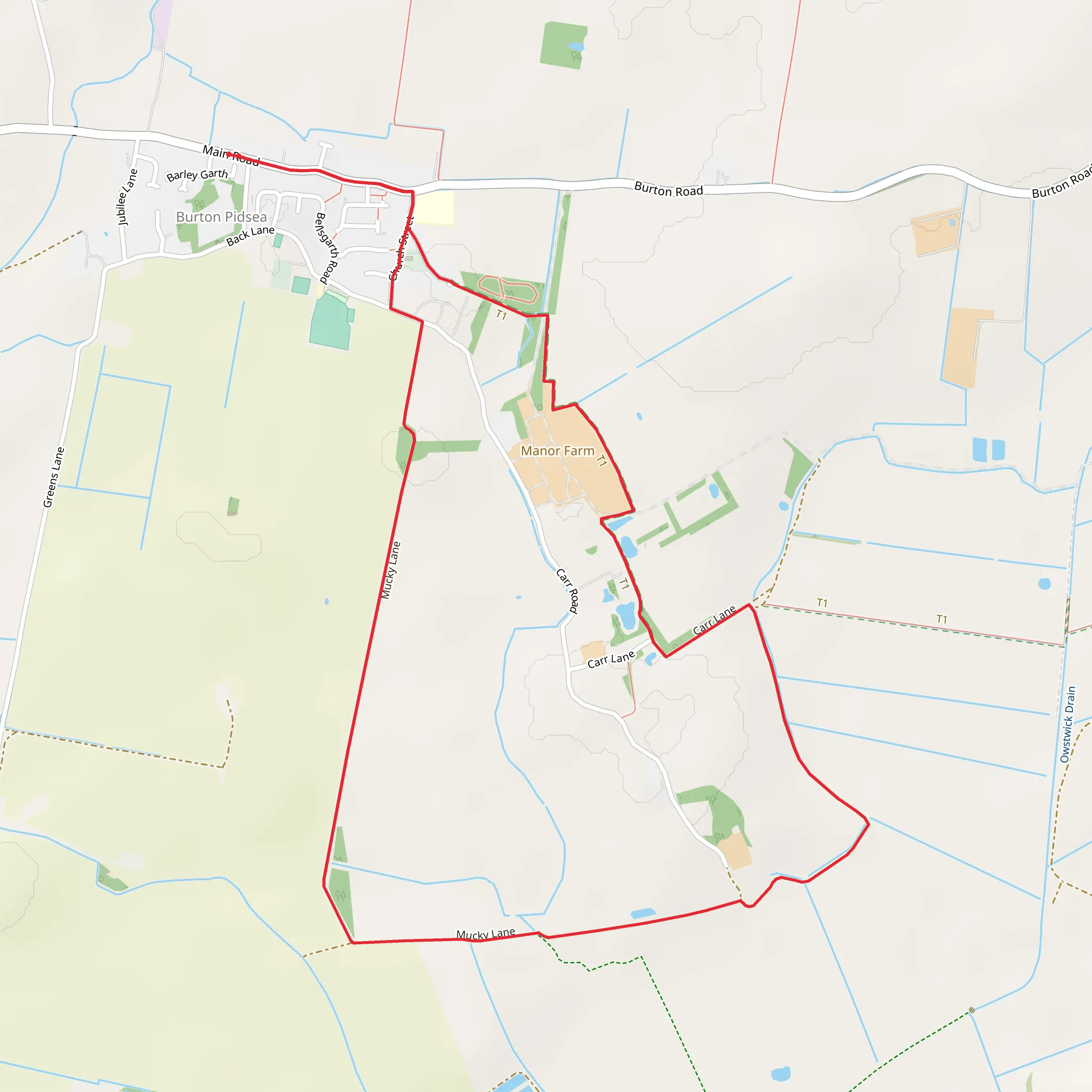 Burton Pidsea Country Park Loop mobile static map