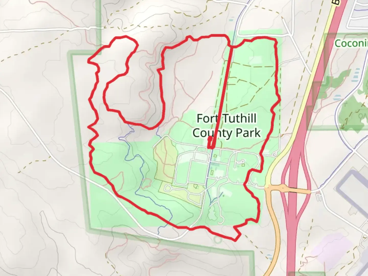 An image depicting the trail Soldier Loop - Tuthill County Park and its surrounding area.