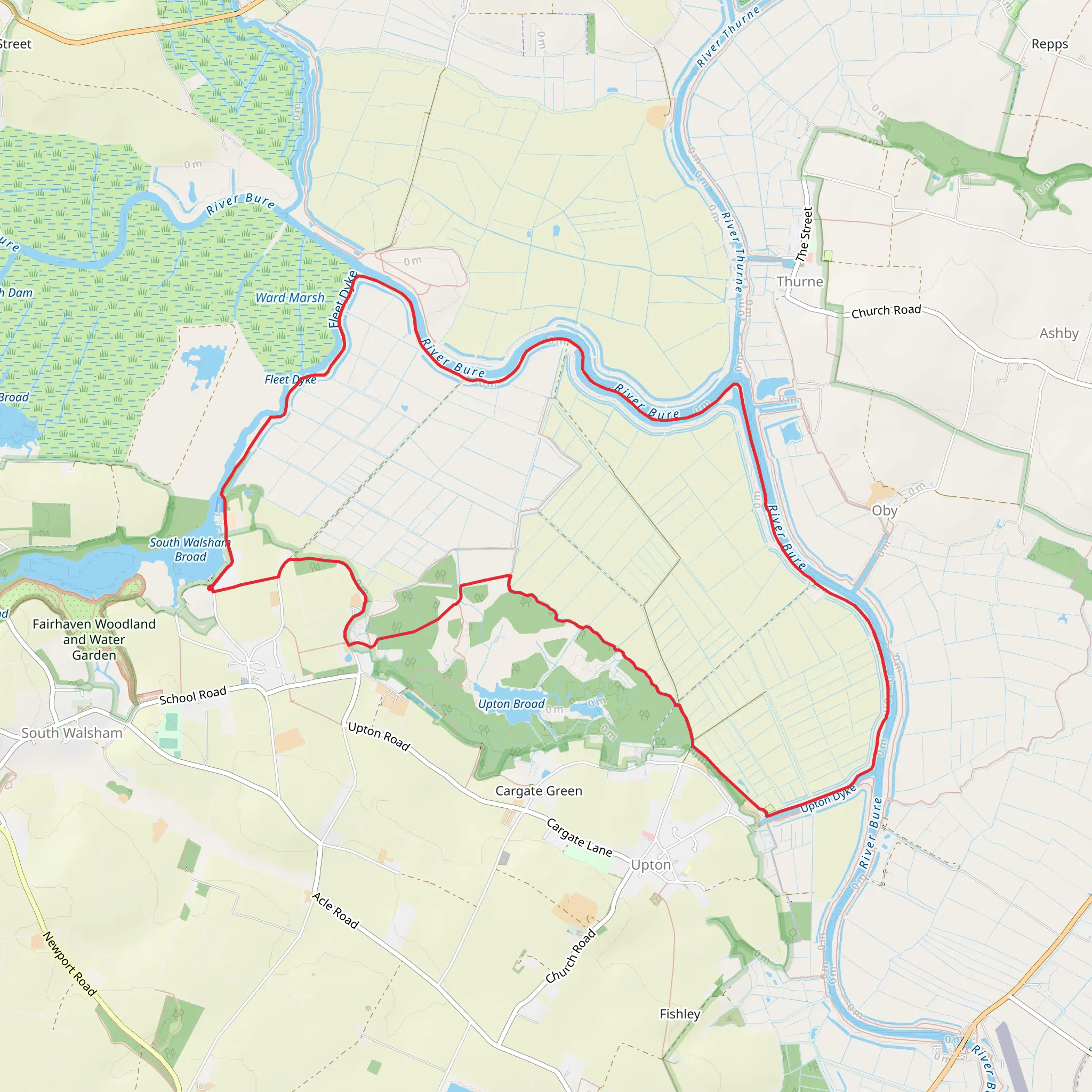 Upton Mill and Upton Broad and Marshes Nature Reserve Loop mobile static map
