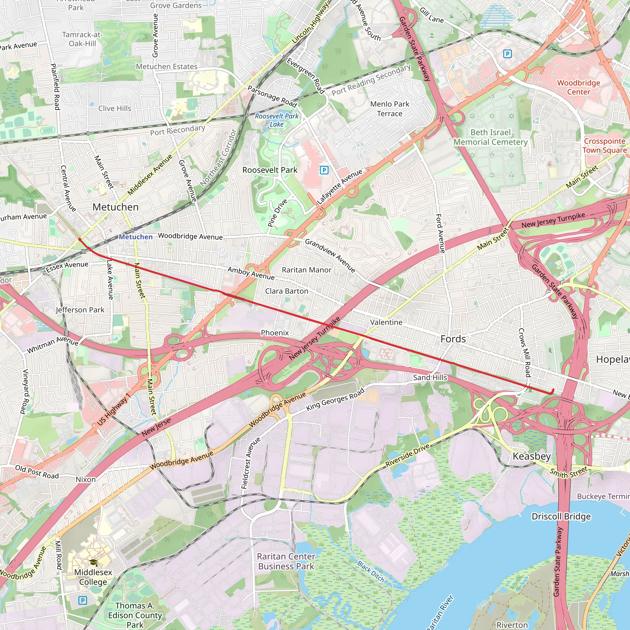 Middlesex Greenway Trail mobile static map