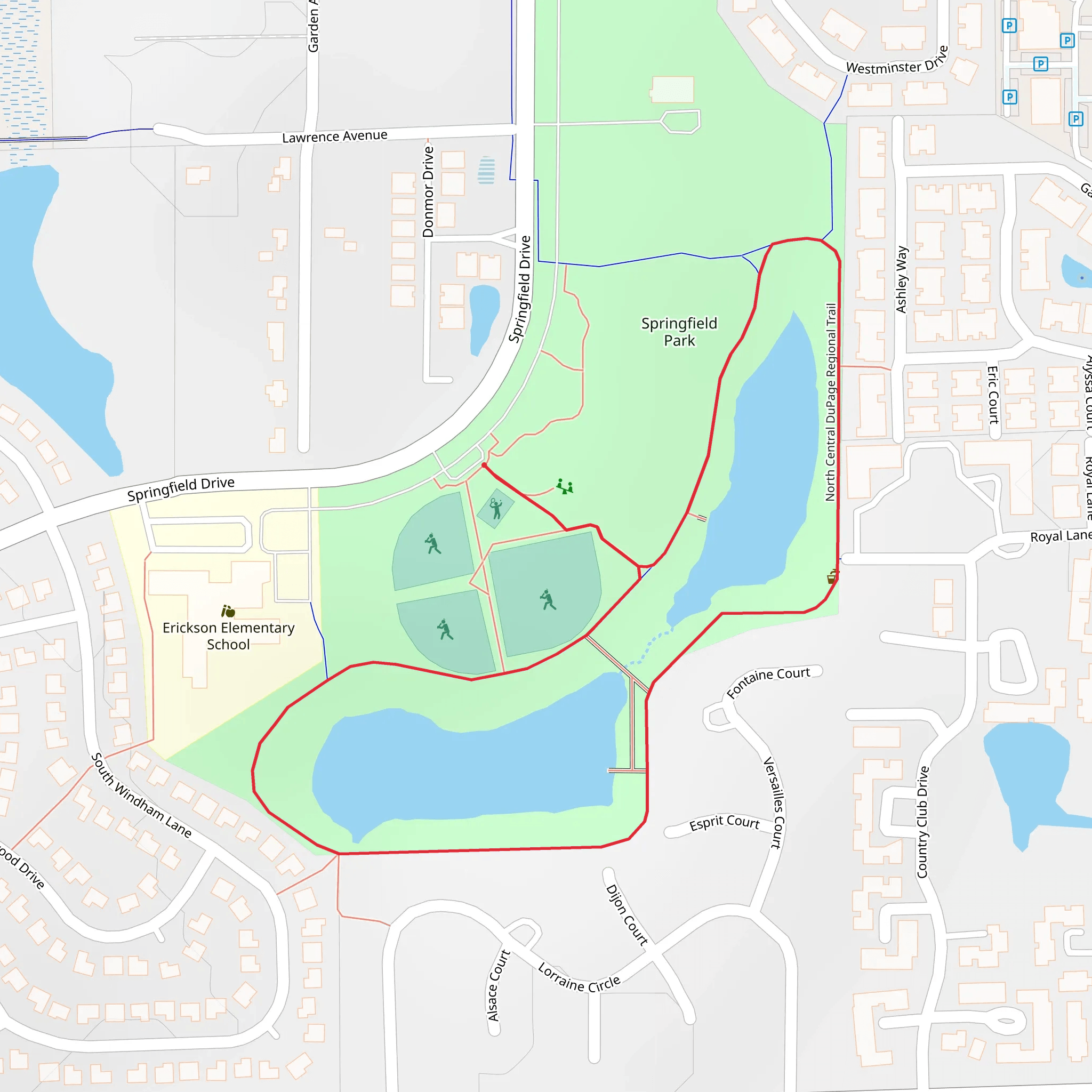 Springfield Park Loop mobile static map