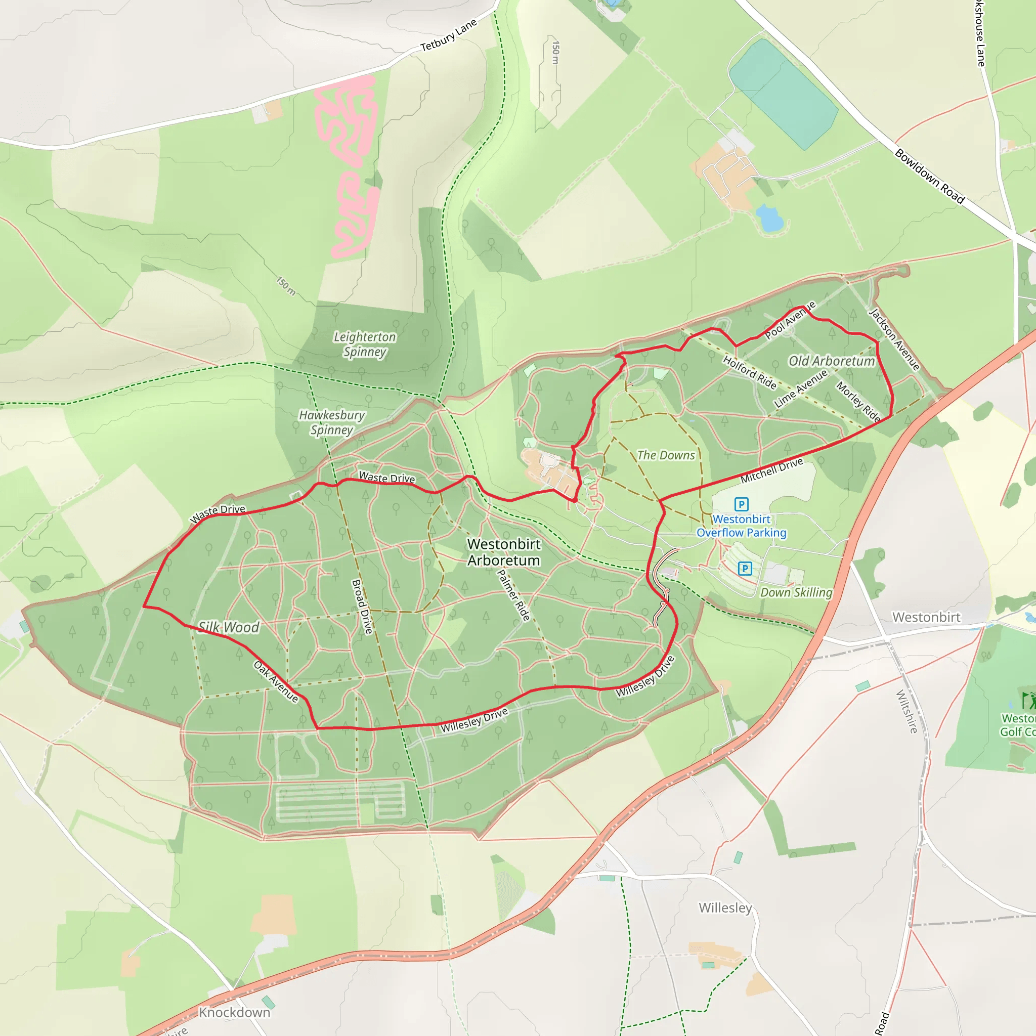 Westonbirt Arboretum Loop mobile static map