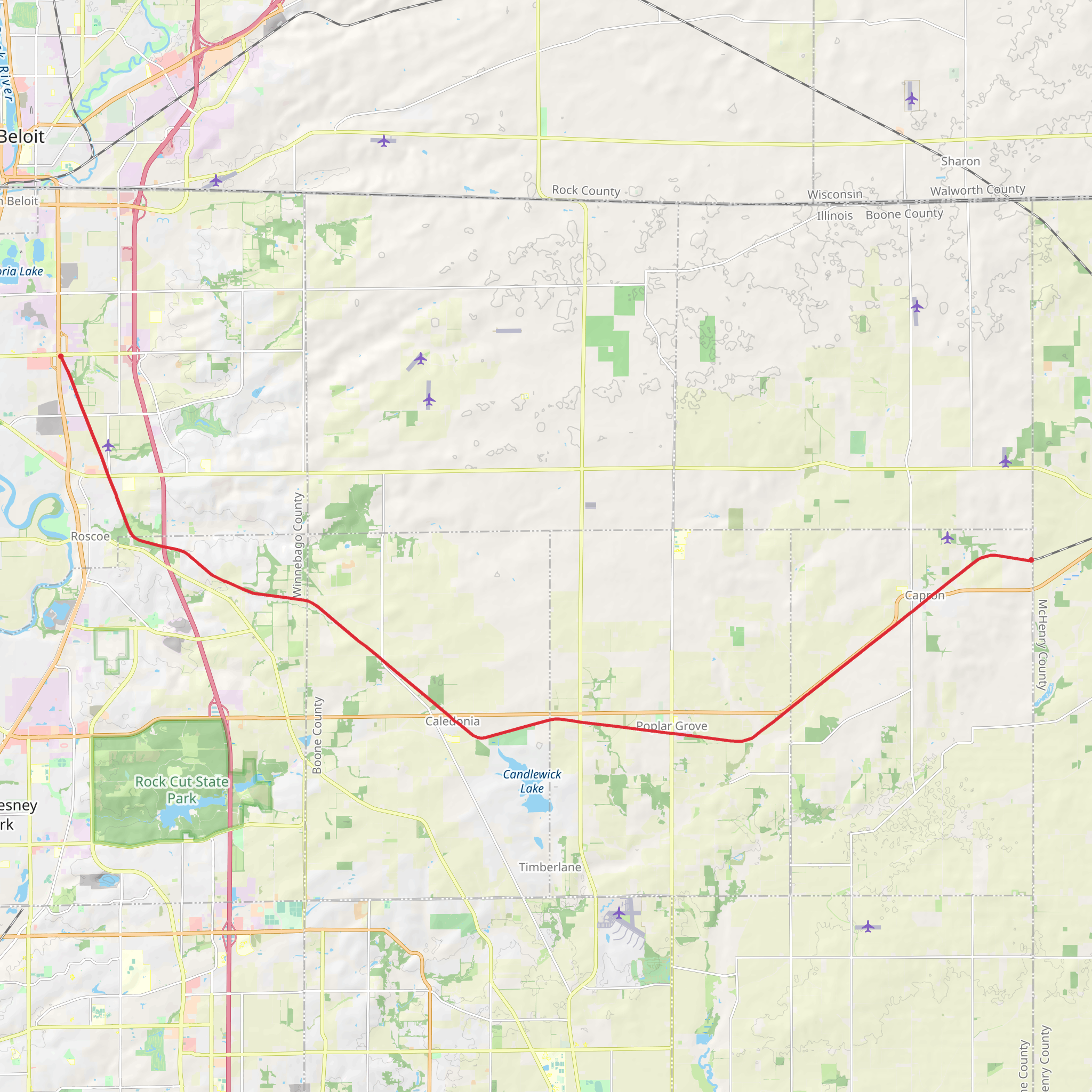 Stone Bridge Trail to Long Prairie Trail mobile static map