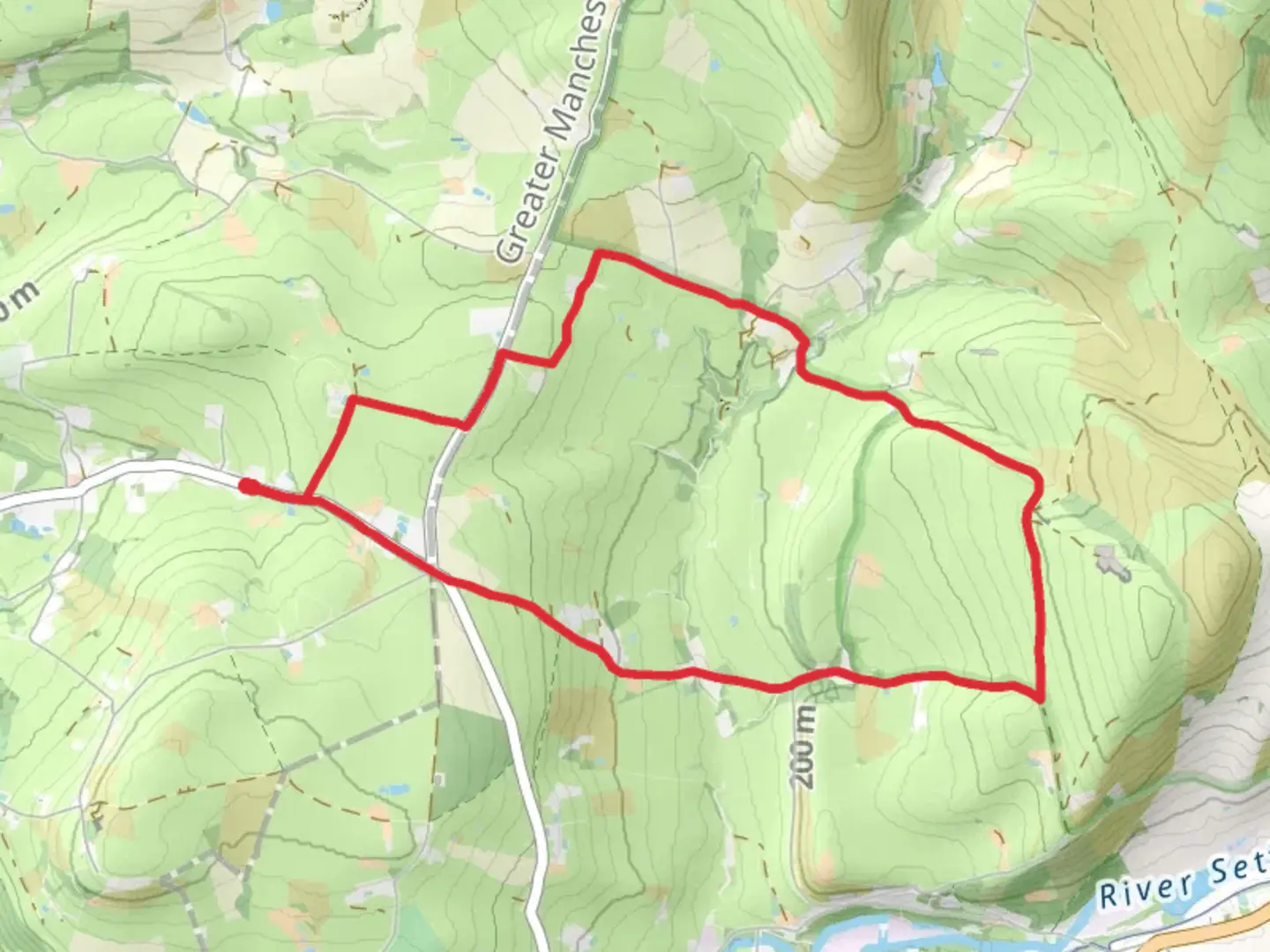 An image depicting the trail Rowarth Loop and its surrounding area.
