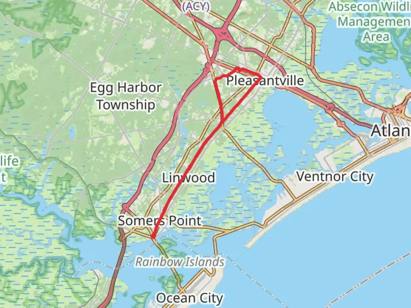 An image depicting the trail Atlantic County and George K Francis Way and its surrounding area.
