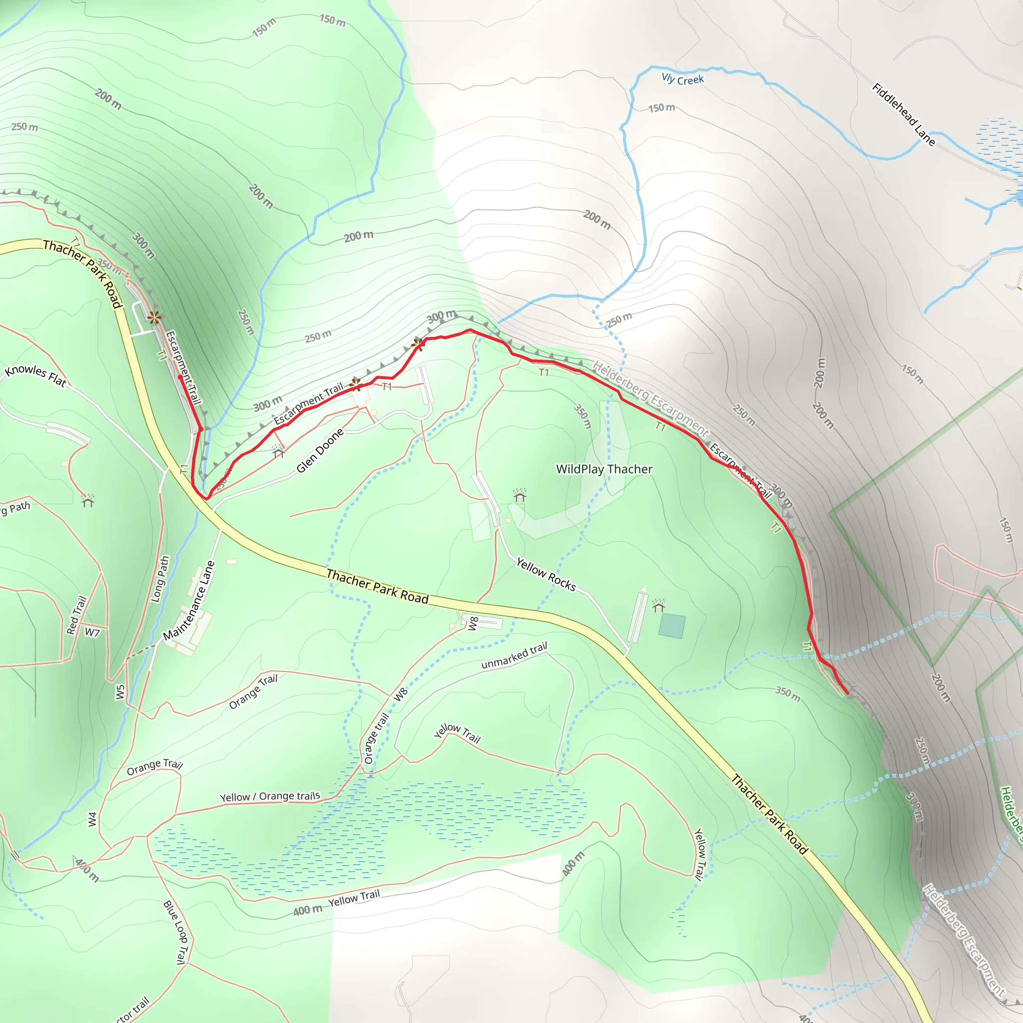 Escarpment Trail mobile static map
