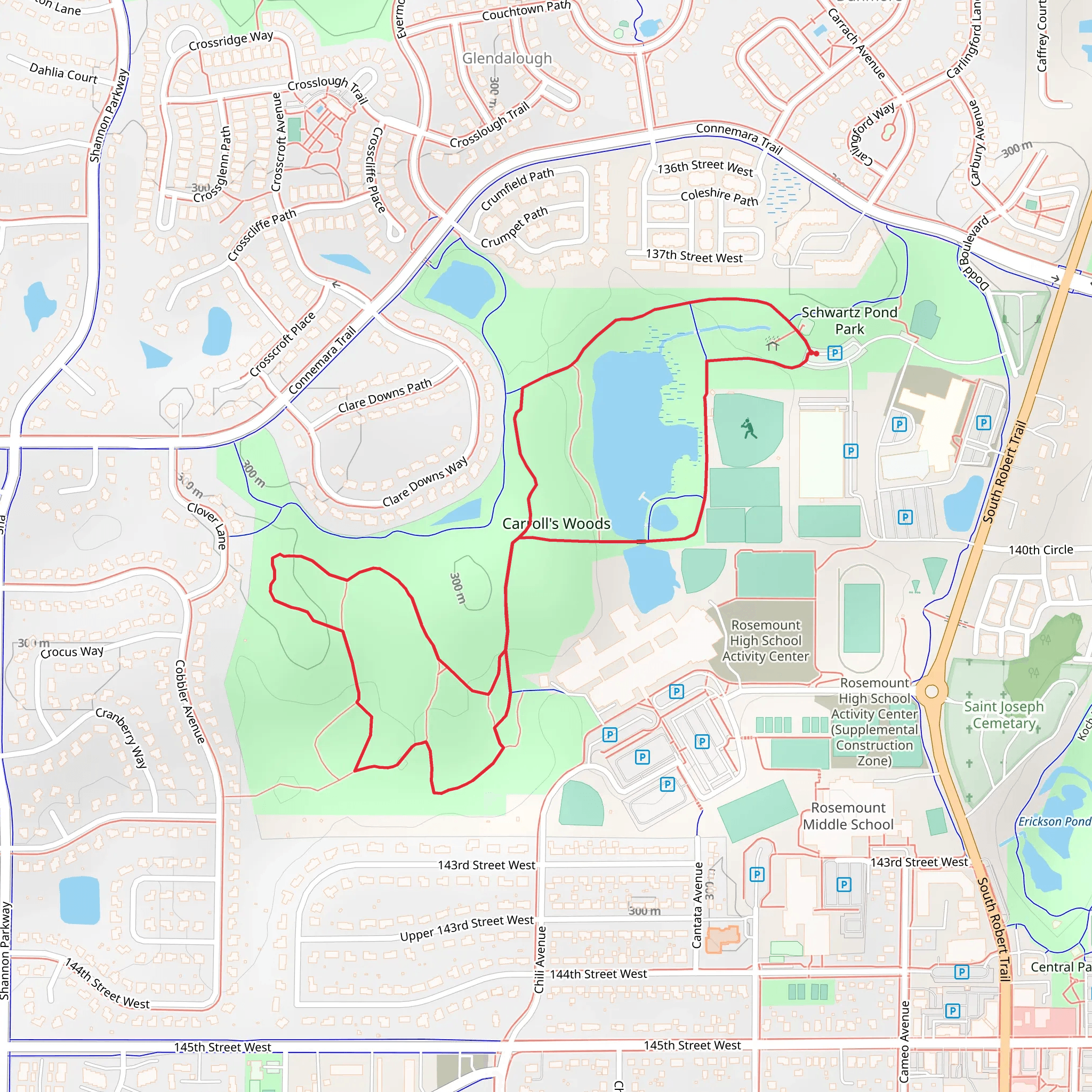 Carroll's Woods Loop mobile static map