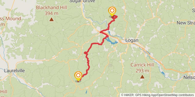 American Discovery Trail - East stage 33 Map