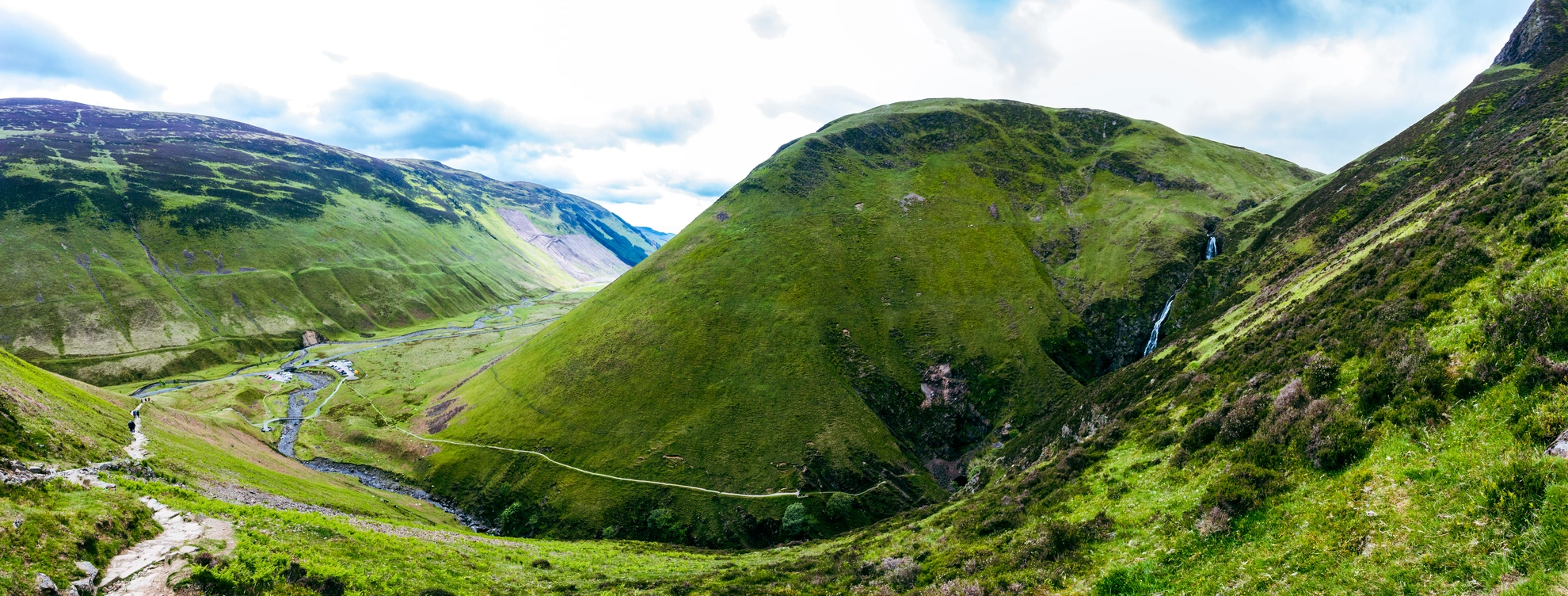 An image depicting the trail Moffat Hills from Annan Water and its surrounding area.
