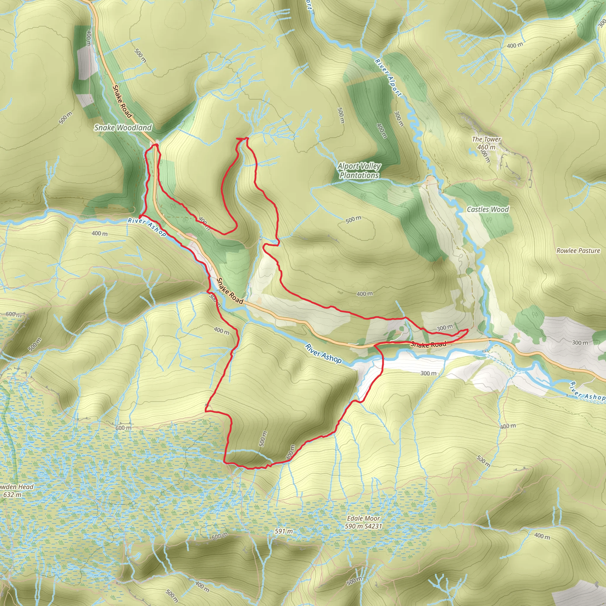 Peak district - snake pass - oyster cabin mobile static map