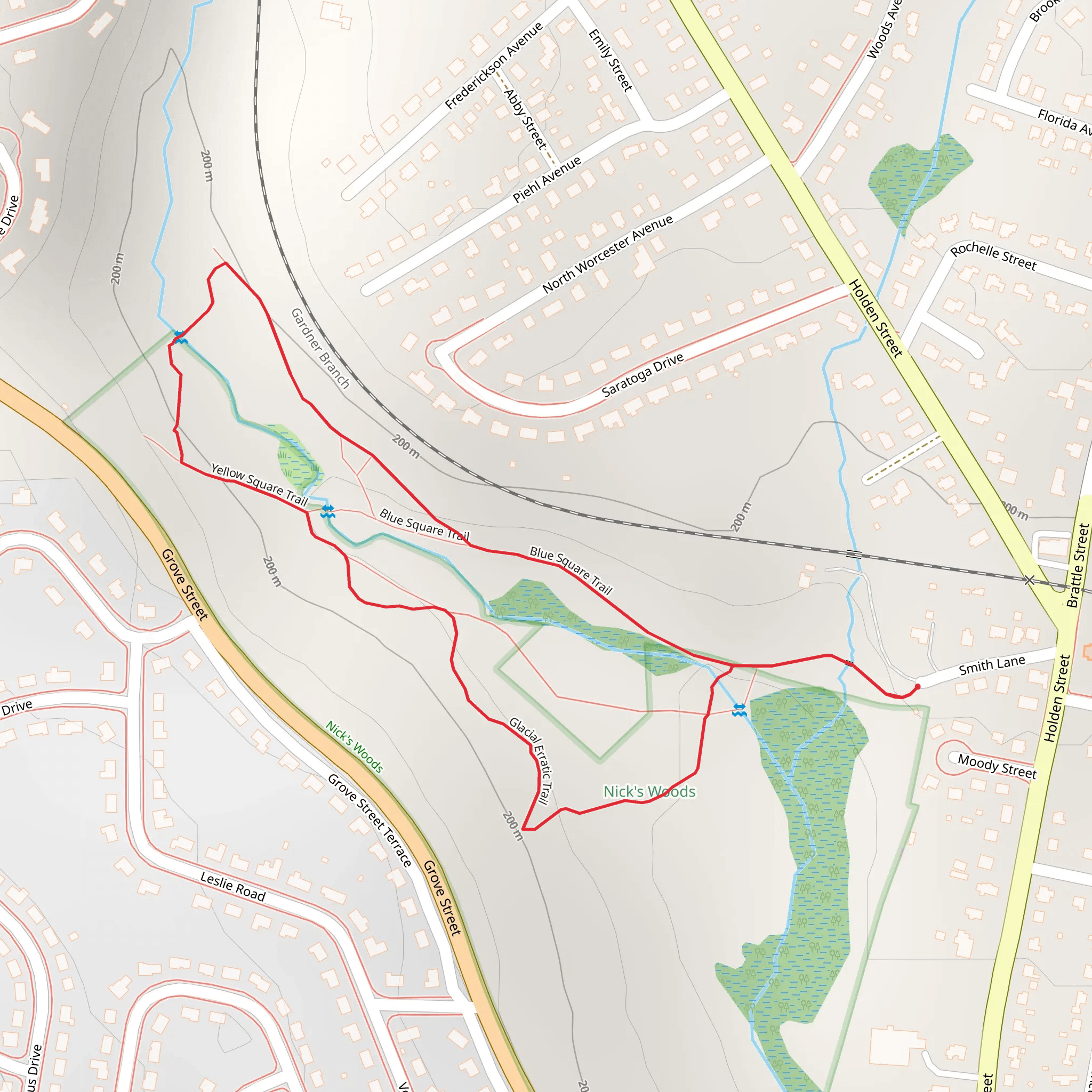 Blue Square - Yellow Square Loop Trail mobile static map