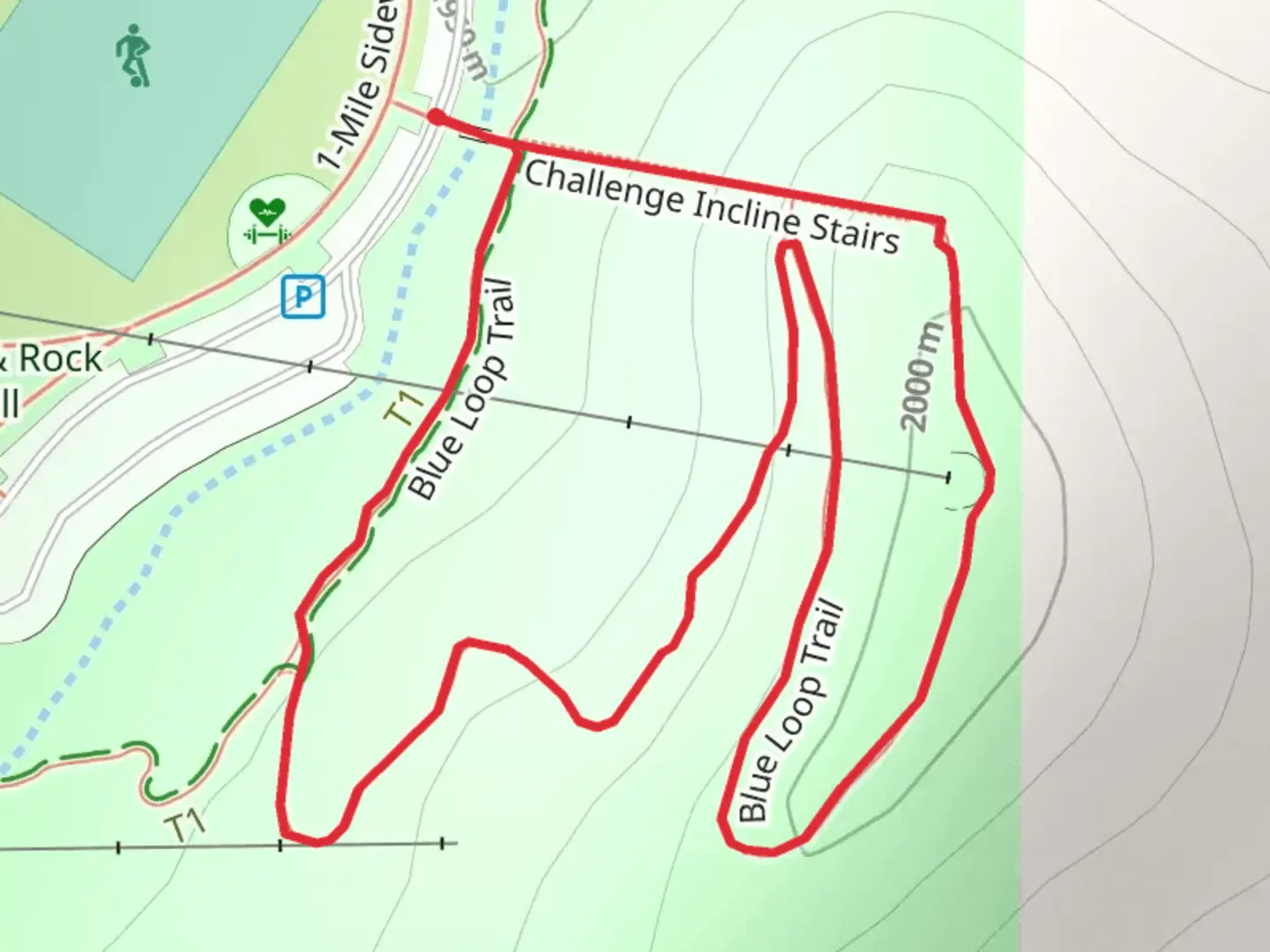 An image depicting the trail Blue Loop and its surrounding area.
