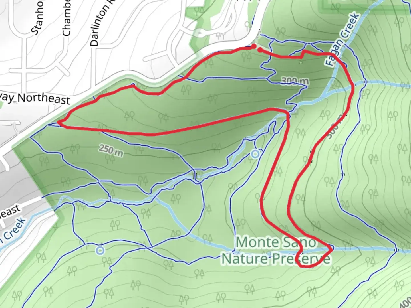 An image depicting the trail Tollgate Trail, Railroad Bed Loop Trail and its surrounding area.