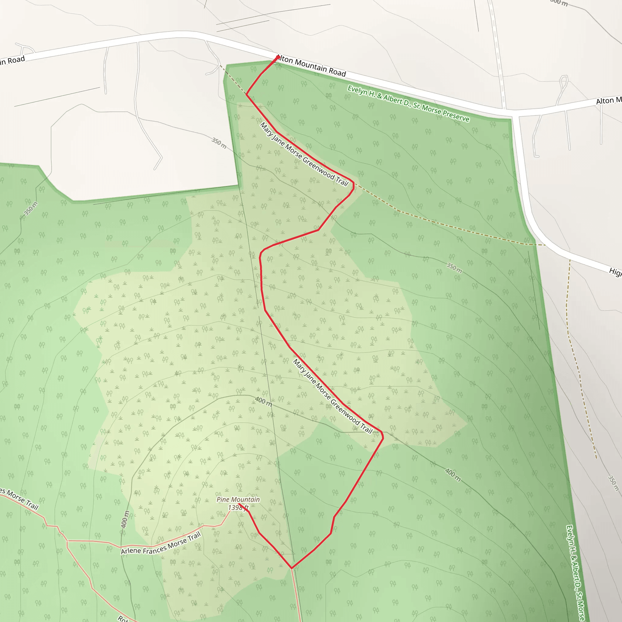 Pine Mountain from Alton Mountain Road mobile static map