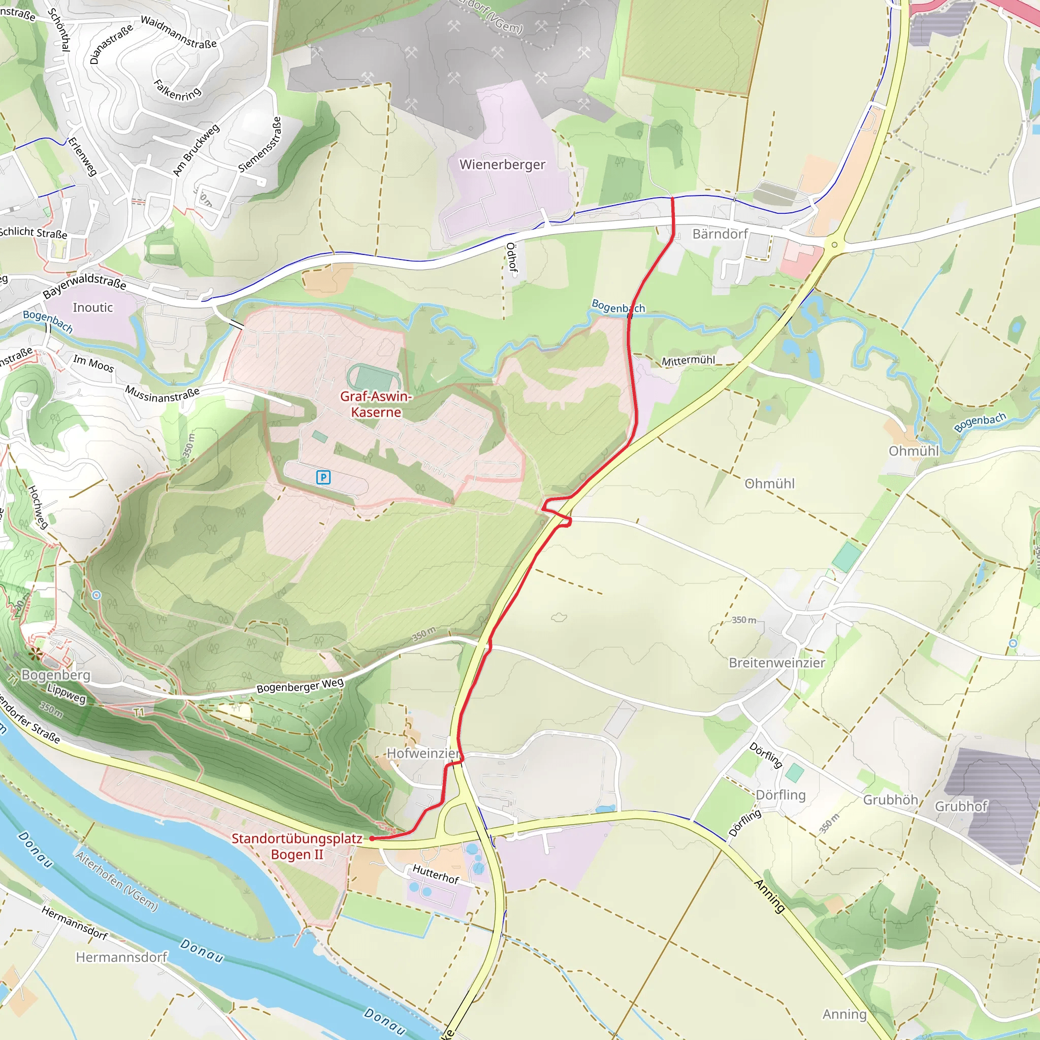 Hofweinzier - Wanderroute Via Nova mobile static map