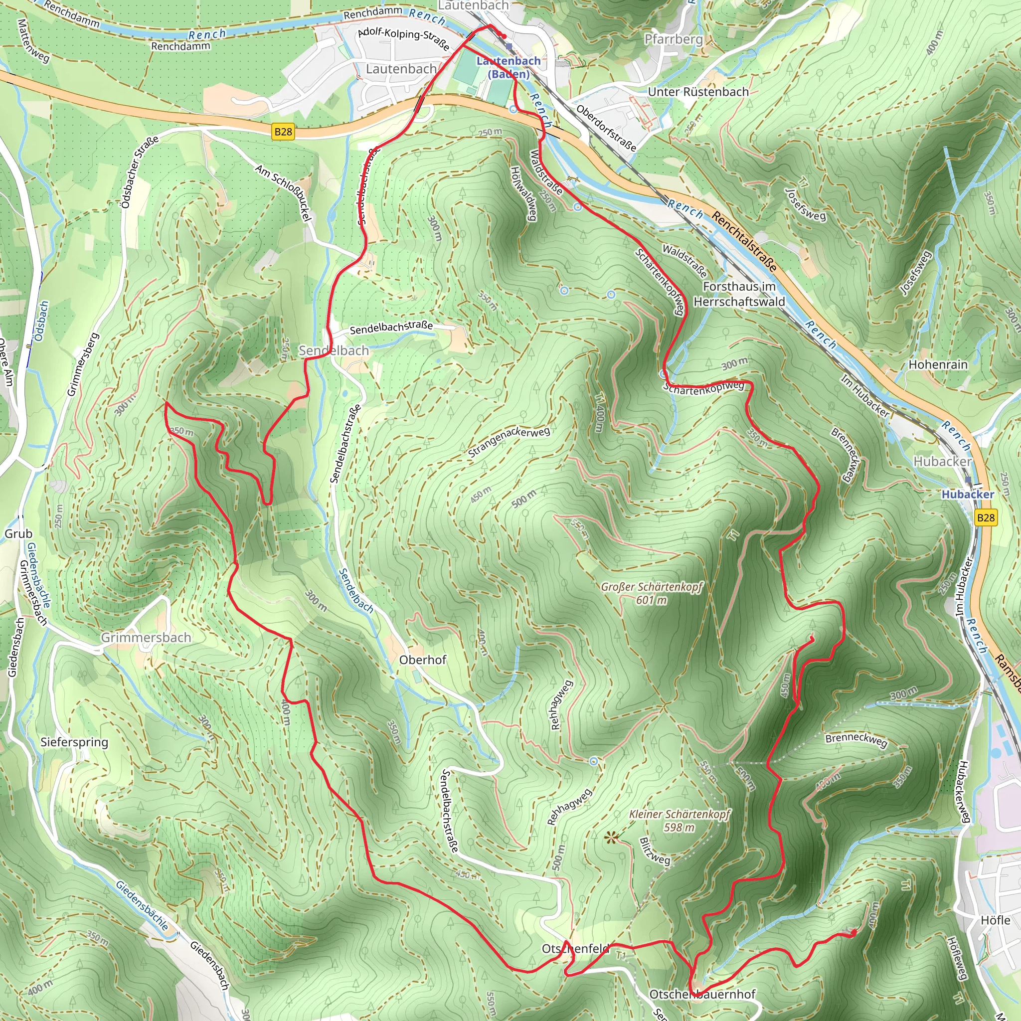 Schärtenkopfweg and Grimmersbacher Eck mobile static map