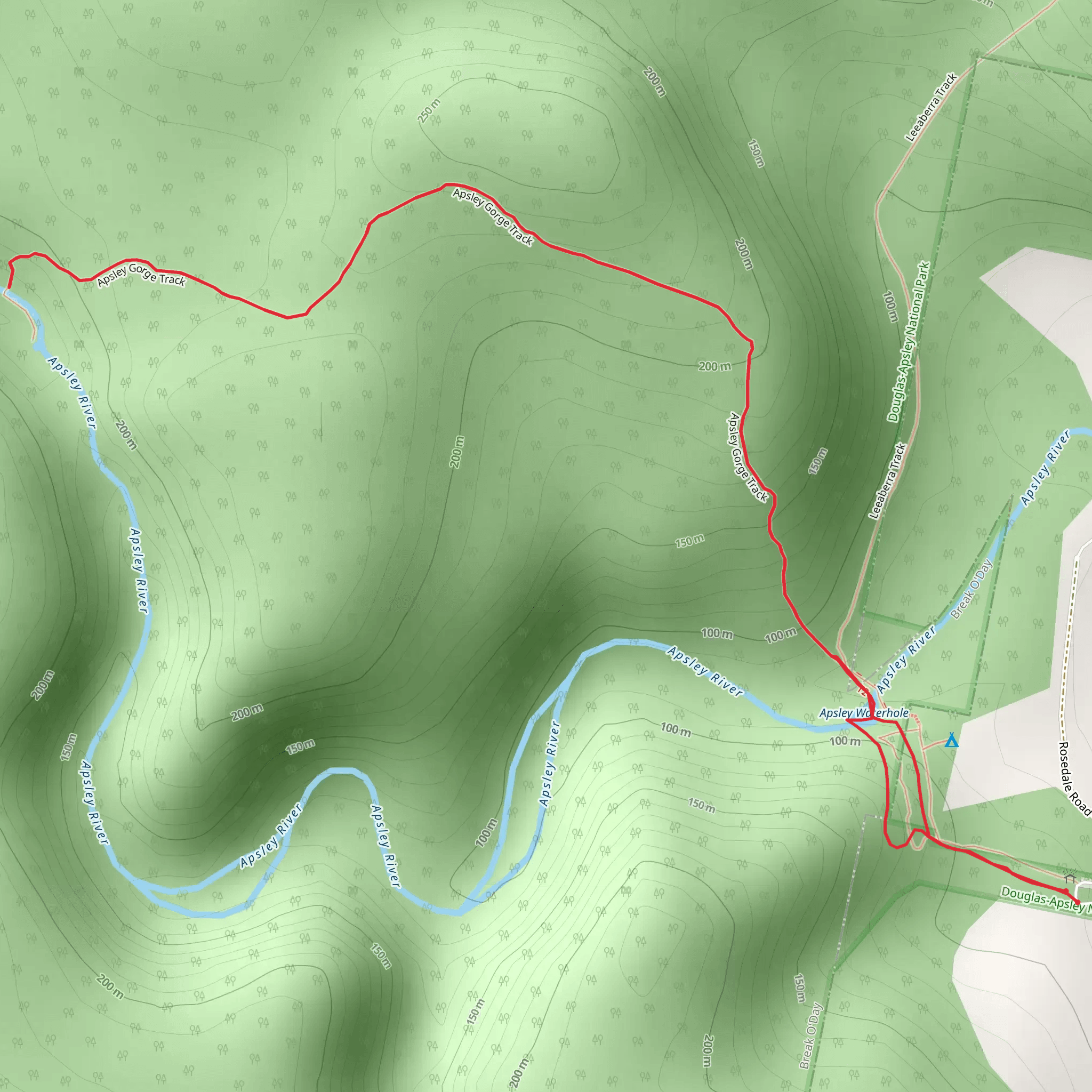 Apsley River Waterhole and Gorge Trail mobile static map