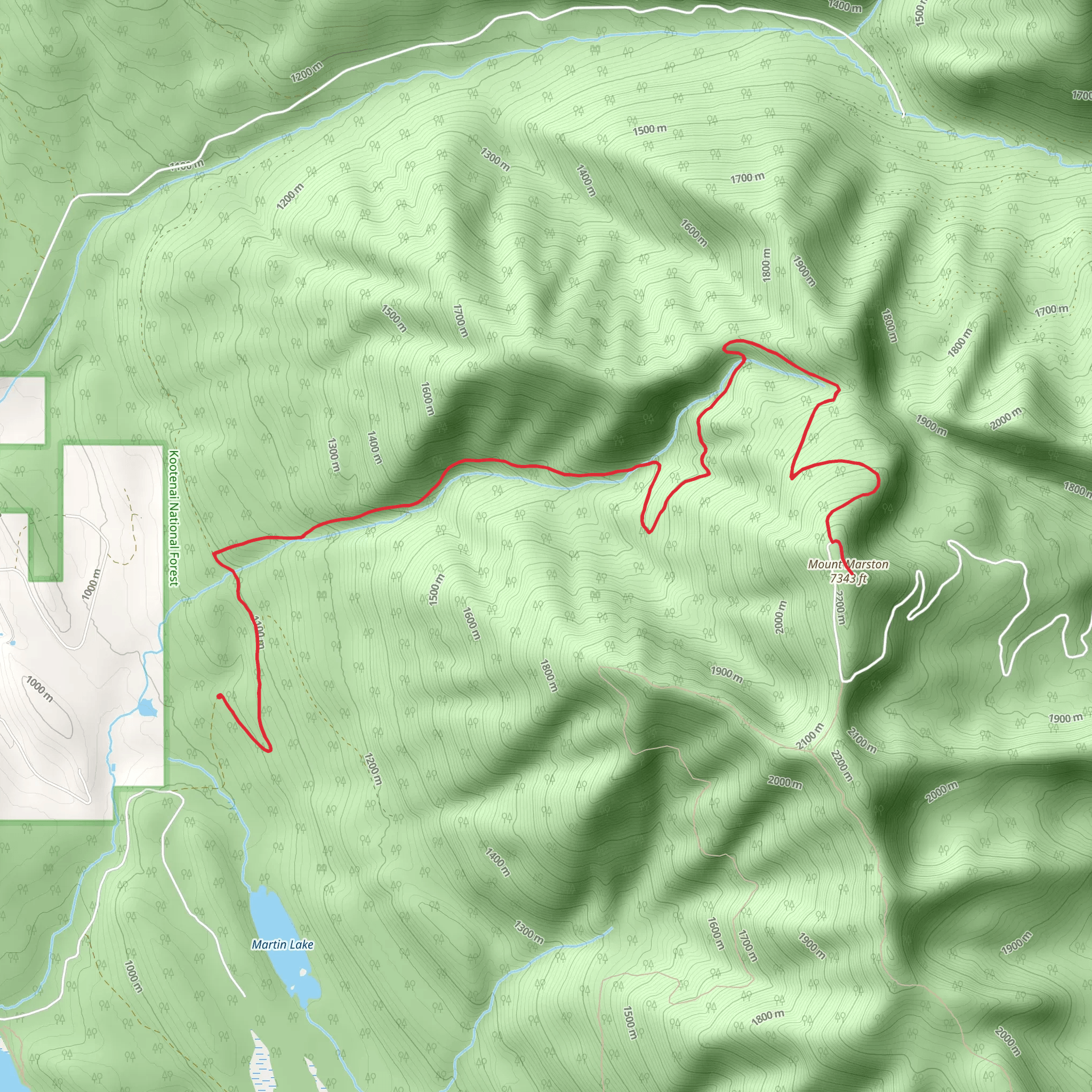 Laughing Water and Mount Marston Lookout Trail mobile static map