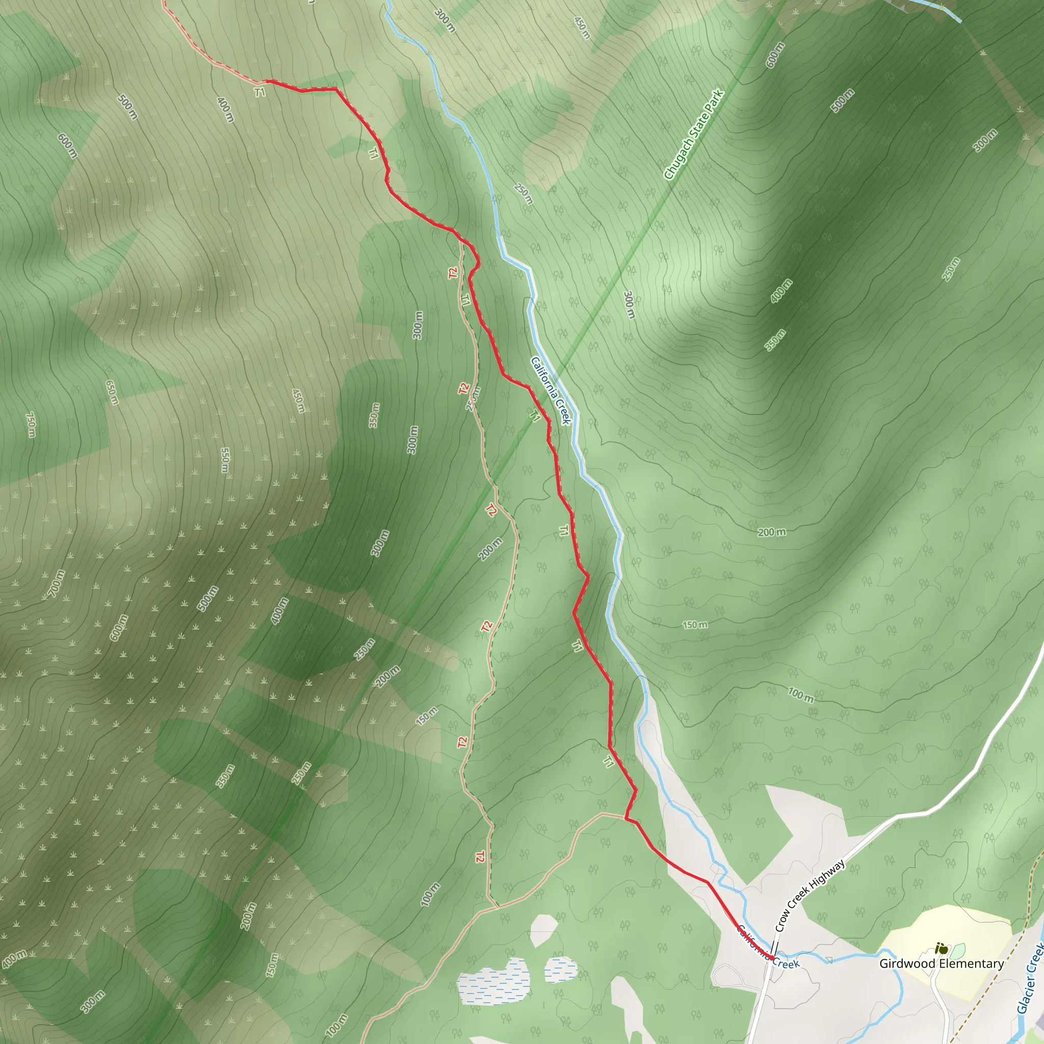 Beaver Pond and California Creek Trail mobile static map