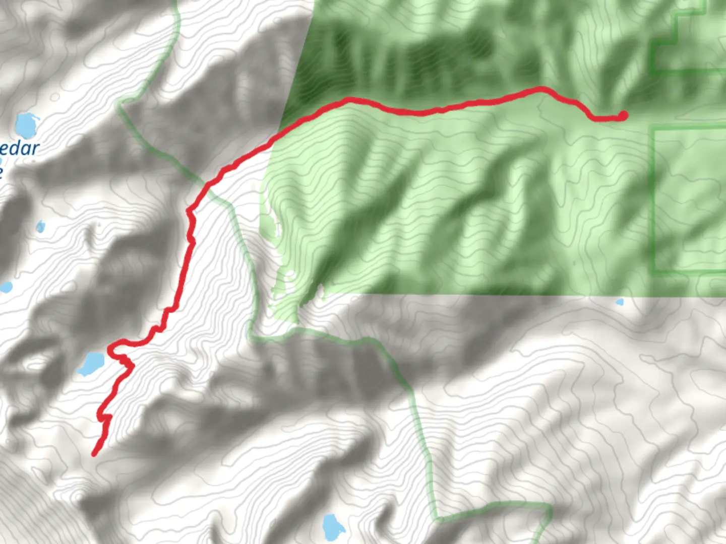 An image depicting the trail Minor Lake via Kootenai National Forest Trail and its surrounding area.
