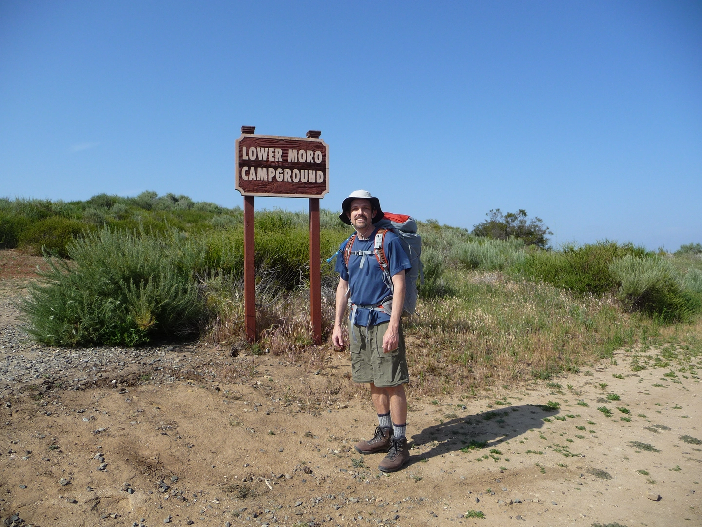 An image depicting the trail Lower Moro Campground and its surrounding area.